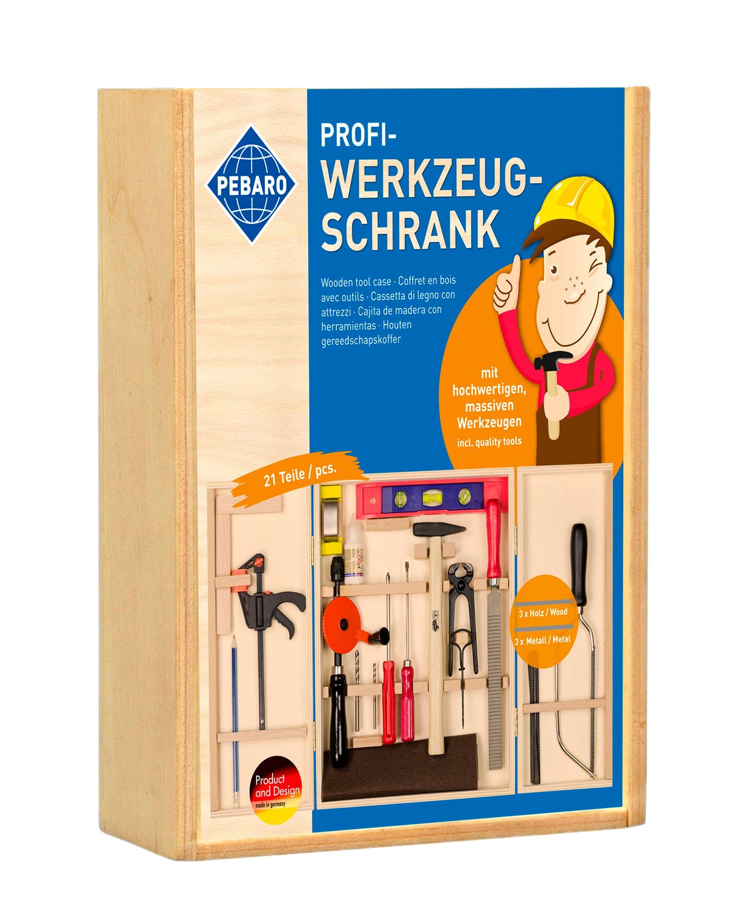 Pebaro Kinder-Werkzeug-Set Profi-Werkzeugschrank, 412