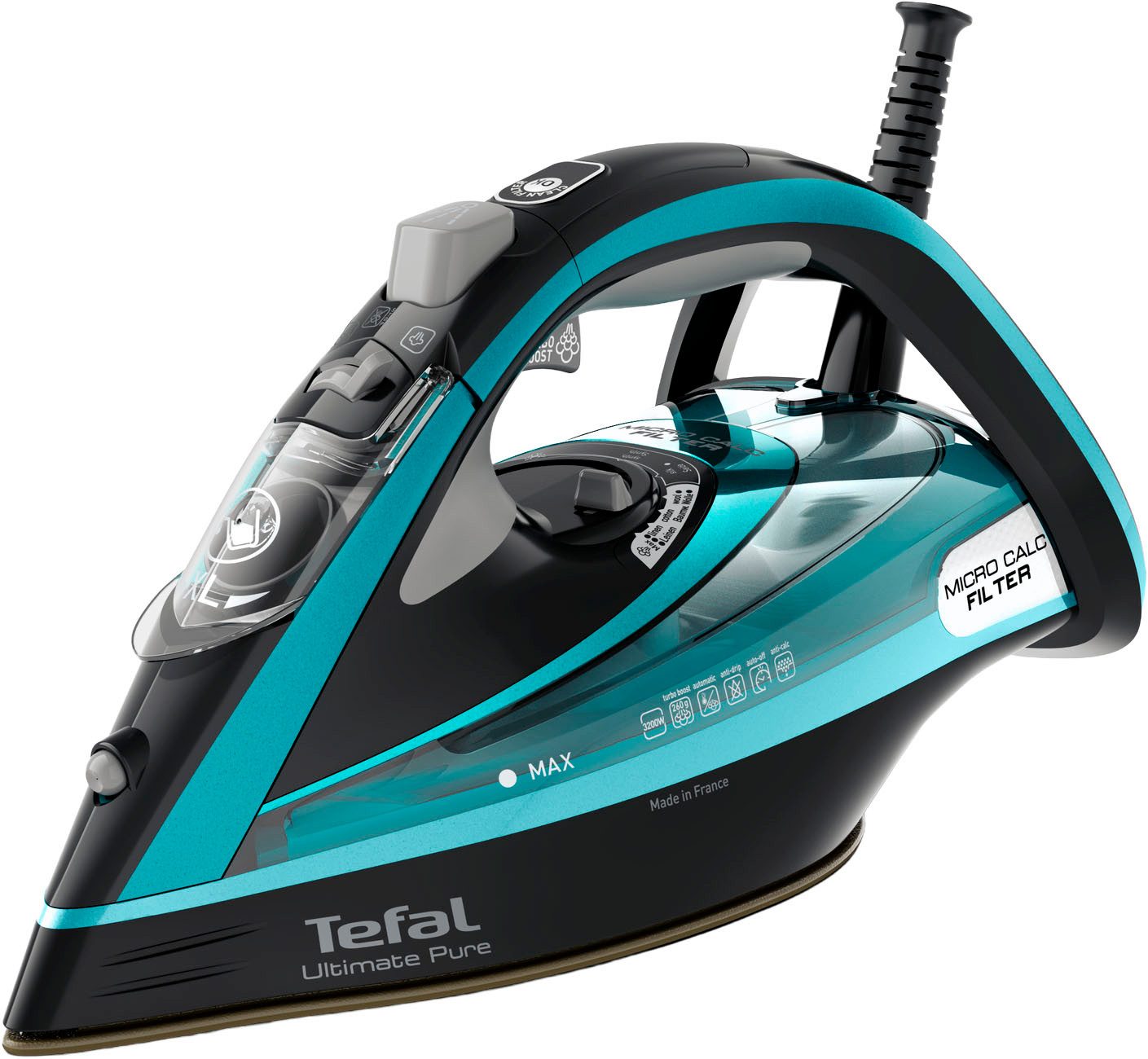 Tefal Dampfbügeleisen FV9844 Ultimate Pure, 3200 W, Durilium Airglide Autoclean-Bügelsohle, automatische Abschaltung