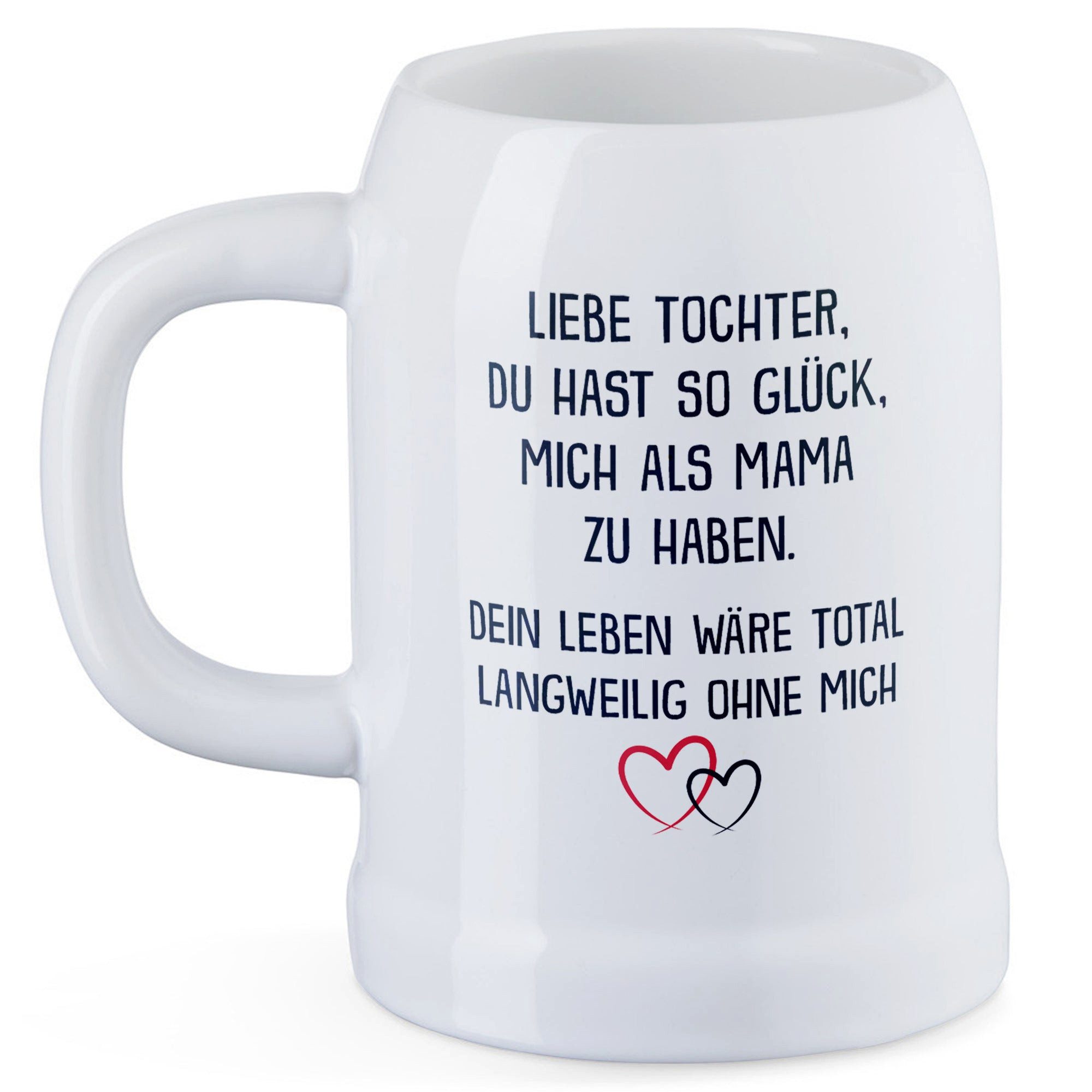 22Feels Bierkrug Tochter Geschenk v. Mama 18. Geburtstag Weihnachten Abi Mädchen, Keramik, IN DEUTSCHLAND BEDRUCKT, Spülmaschinenfest