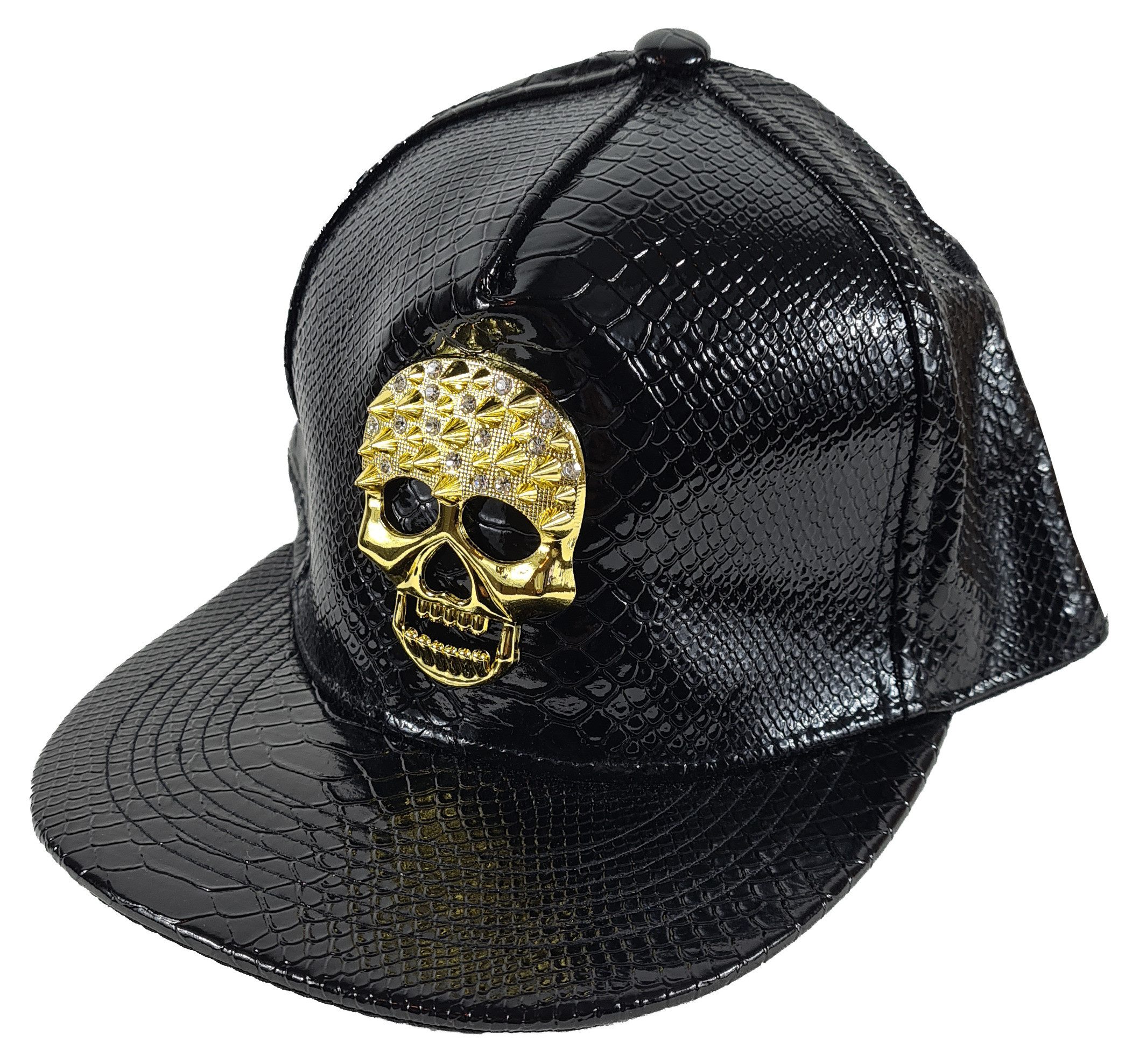 Einkaufszauber Schirmmütze Baseball Cap Mütze Skull Totenkopf Totenkopf goldfarben