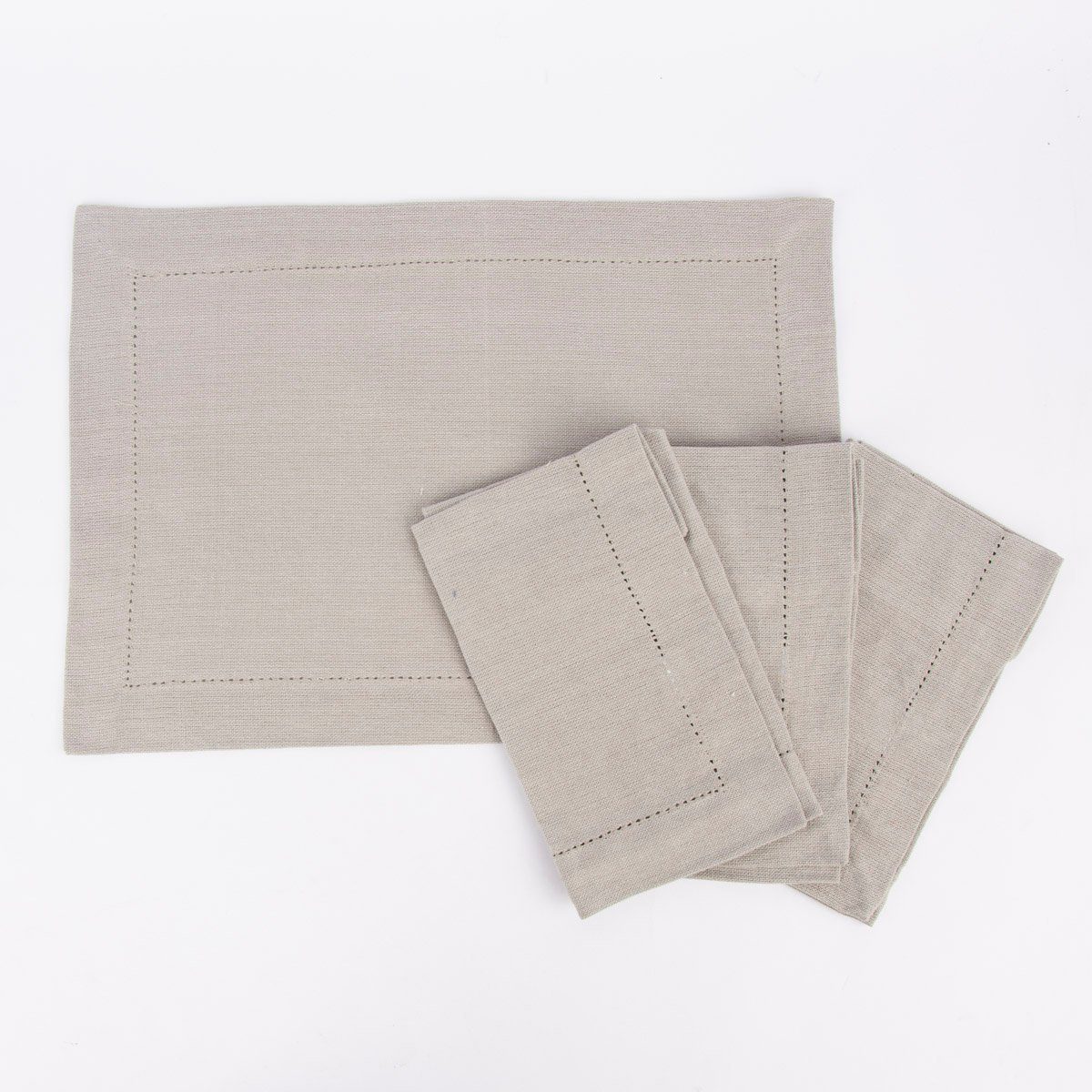 SCHÖNER LEBEN. Platzset Linen & More Platzset 4er Set Indi einfarbig natur 50x35cm