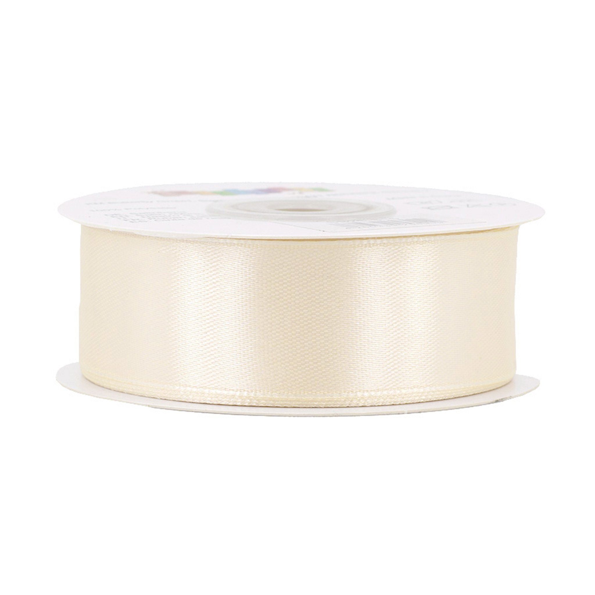 Creativery Satinband, Satinband 25mm x 25m Rolle Champagner