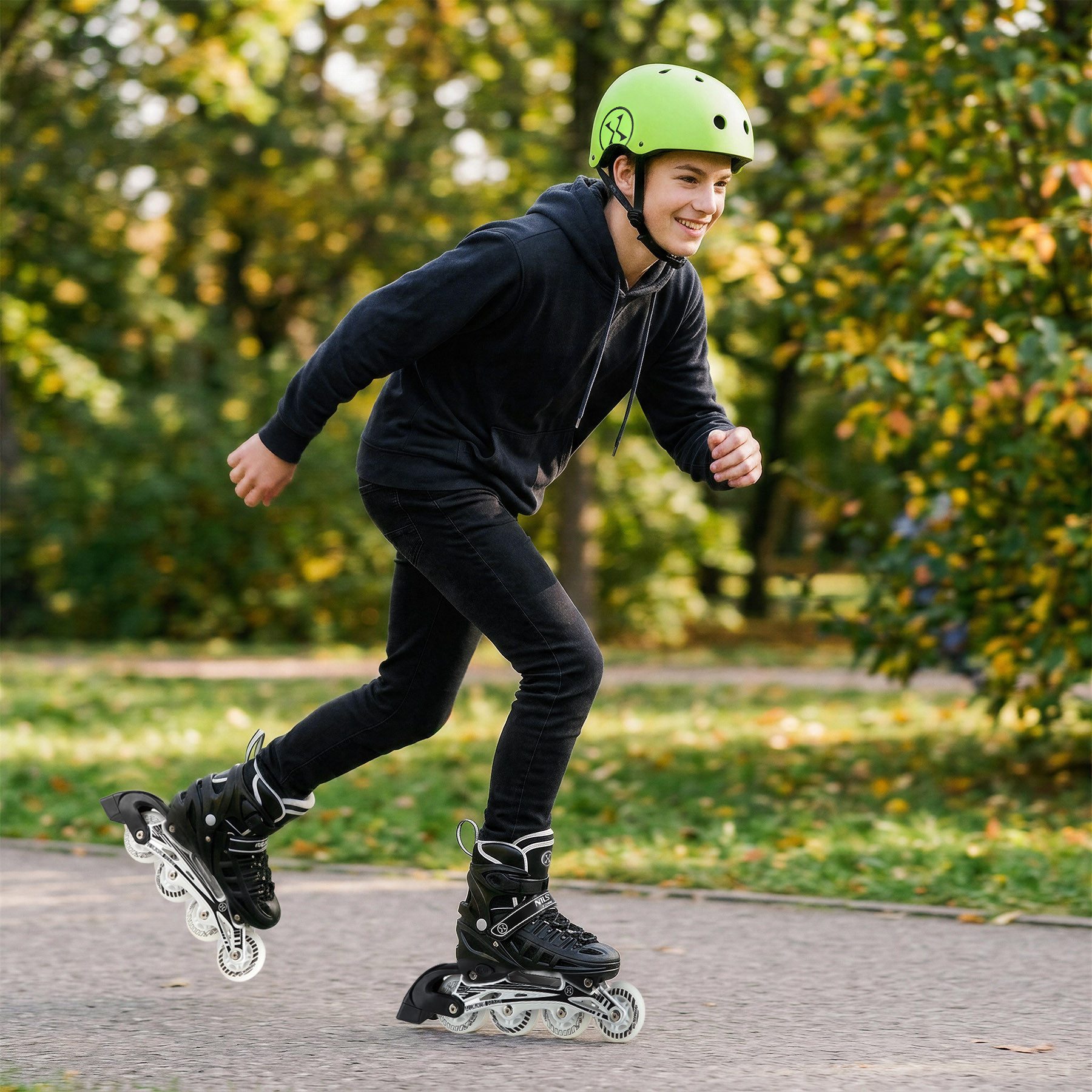 NILS EXTREME BMX-Helm MTW001-2 GREEN HELMET M(55-58CM) NILS EXTREME (Spar-Set, 1-tlg), Out-Mold, Drehrad-Verstellung, 11 Lüftungen, leicht
