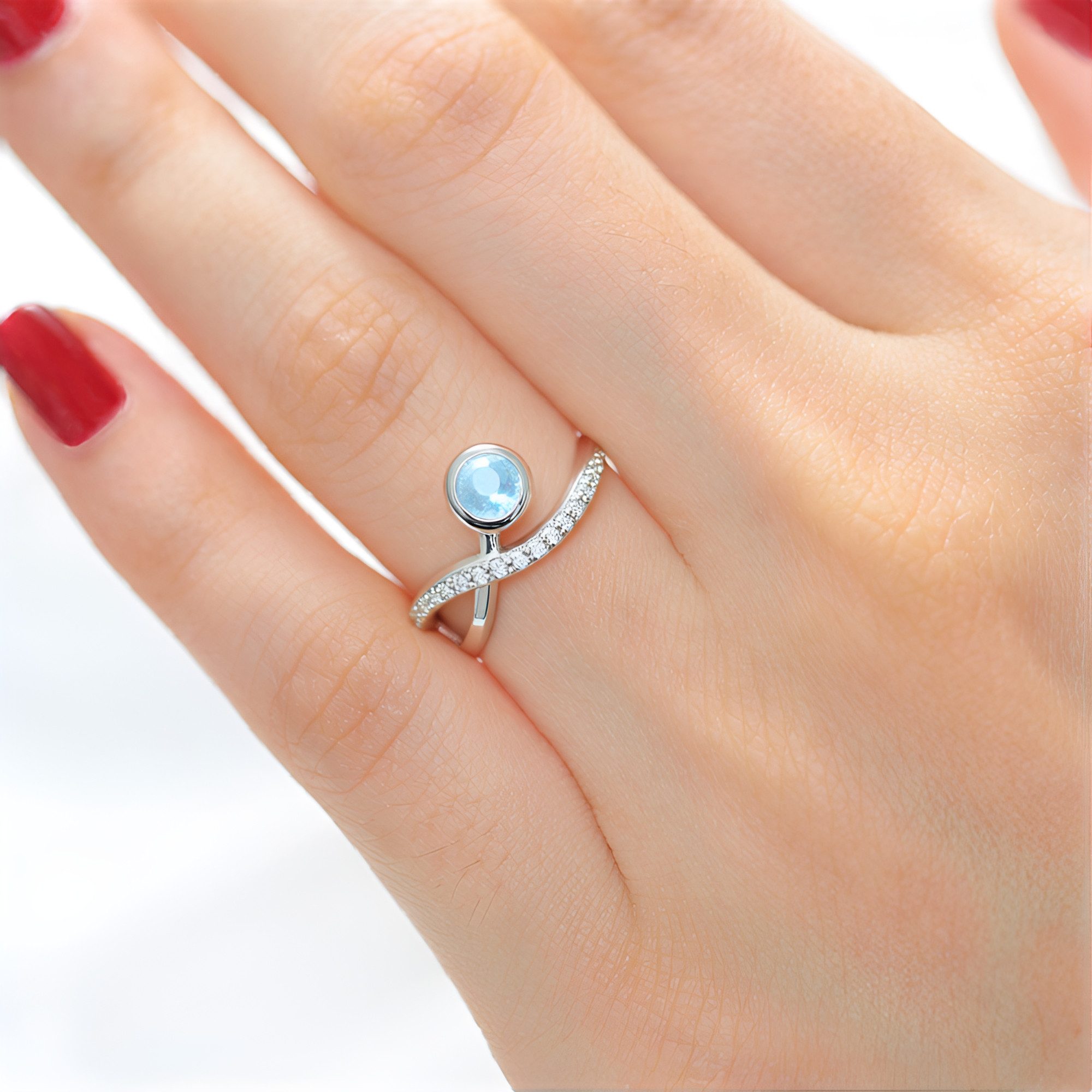Cavill Silberring Cavill Ring aus Sterlingsilber mit 0,54 ct Aquamarin & Zi günstig online kaufen
