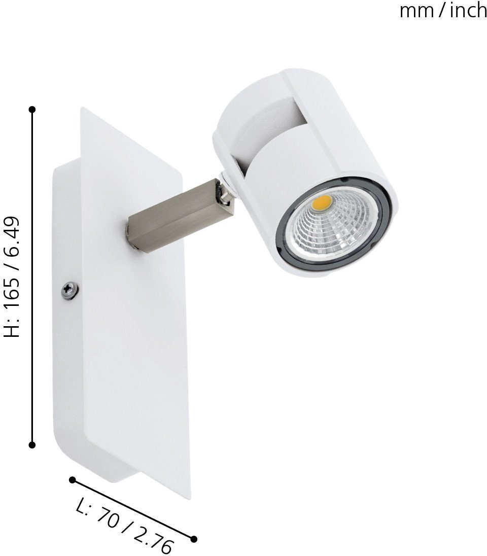 EGLO LED Wandleuchte VERGIANO, LED wechselbar, Warmweiß, 3-step dimming