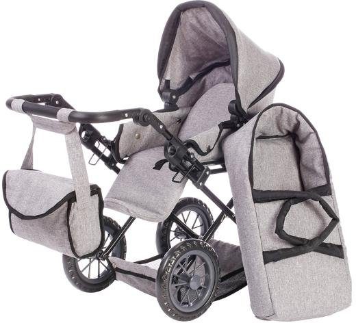 Knorrtoys® Kombi-Puppenwagen Ruby - Stone, mit Wickeltasche