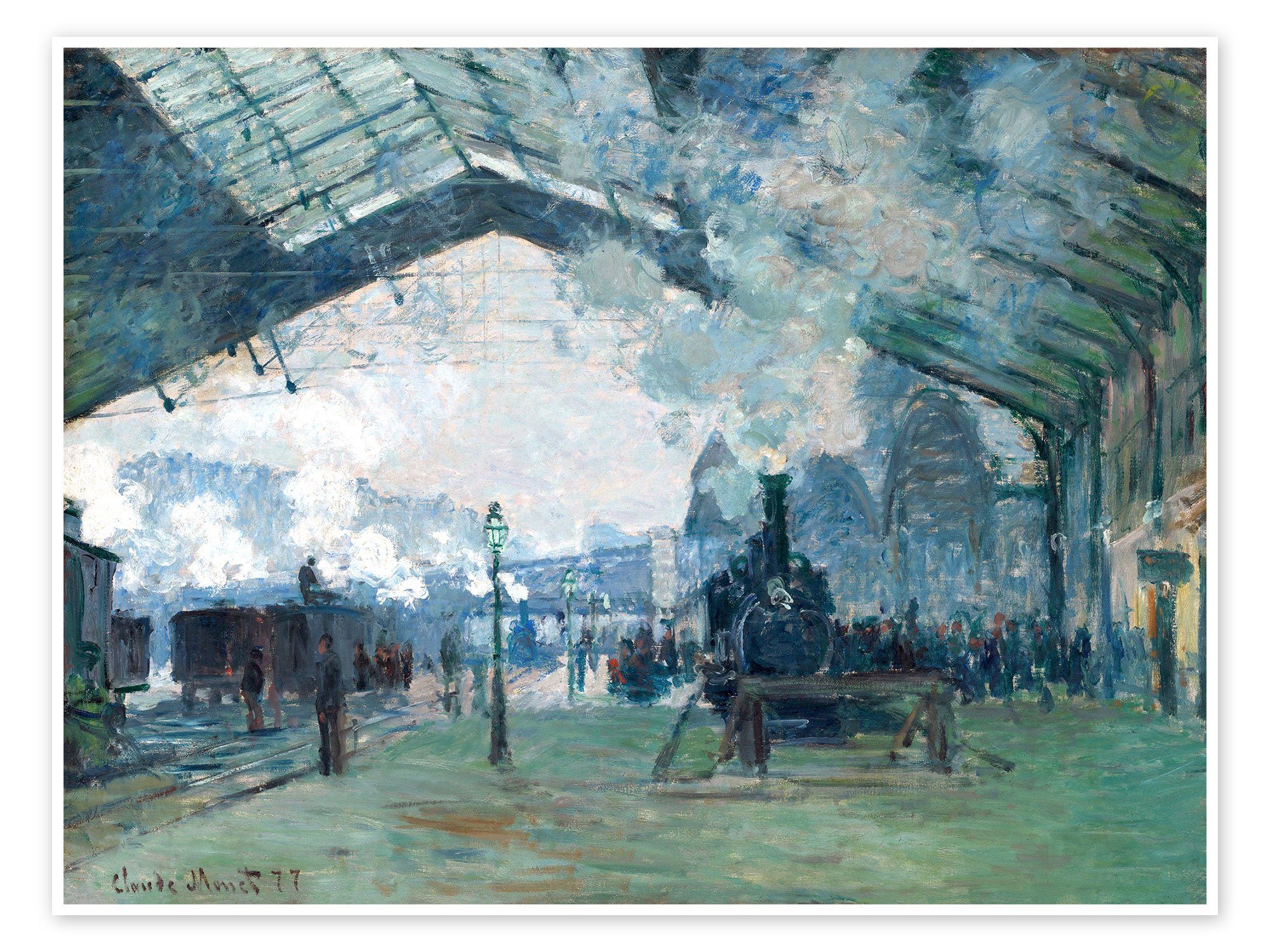 Posterlounge Poster Claude Monet, Bahnhof Saint-Lazare: Der Zug aus der Normandie, Wohnzimmer Malerei