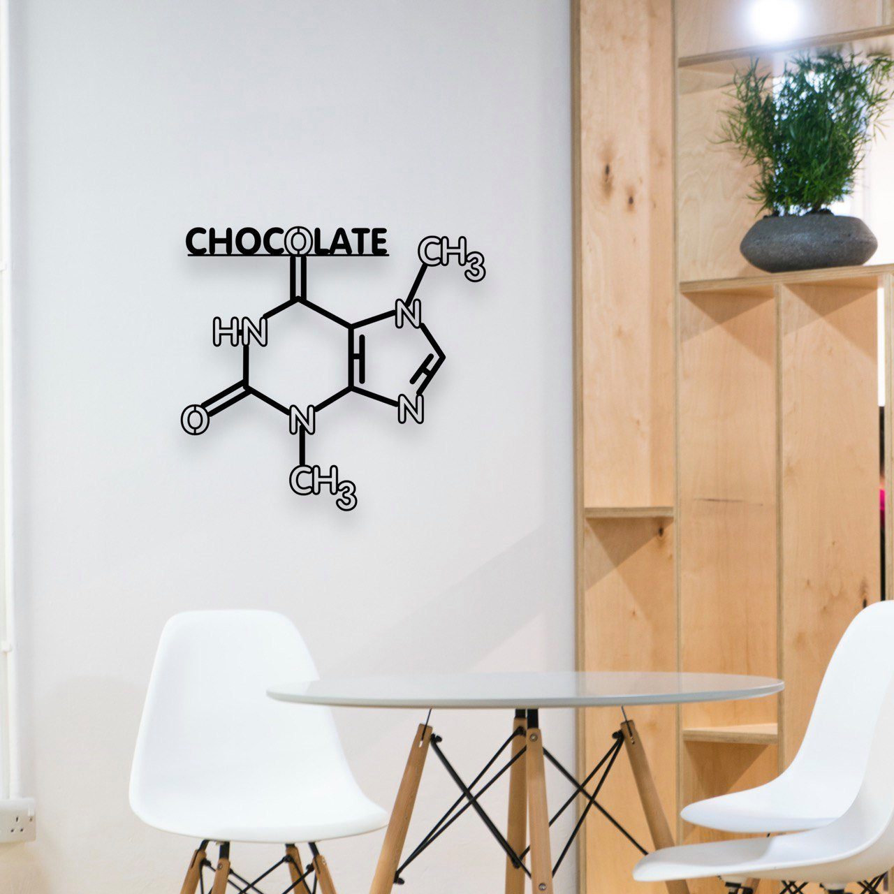 WoodFriends Wandbild aus Holz Chocolate Holzschild zum Aufkleben Deko Wandkunst, Geburtstagsgeschenk für Schokoladenliebhaber Cafe Restaurant