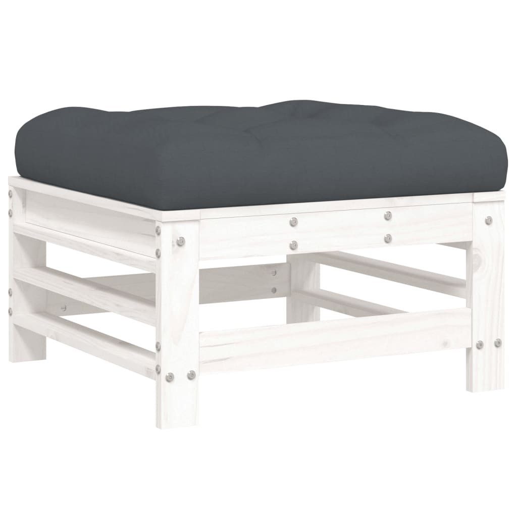 vidaXL Sofaelement Gartenhocker mit Kissen 2 günstig online kaufen