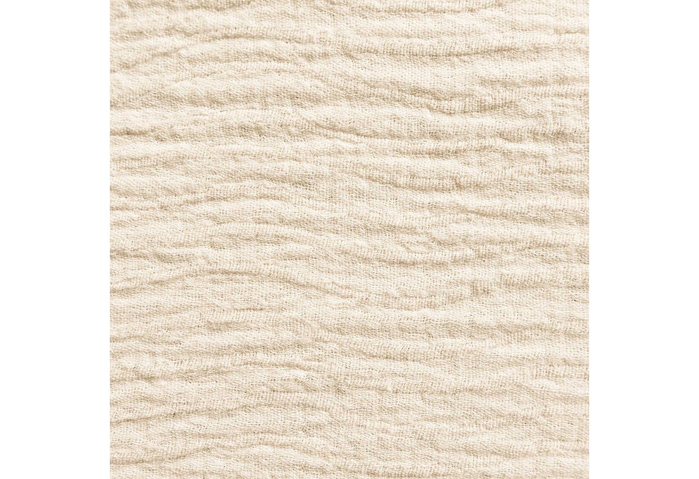 Thumbnail - maDDma Stoff Musselin Baumwolle Leinen ab 1m x 140cm gewellt unifarben Jaquard, sand