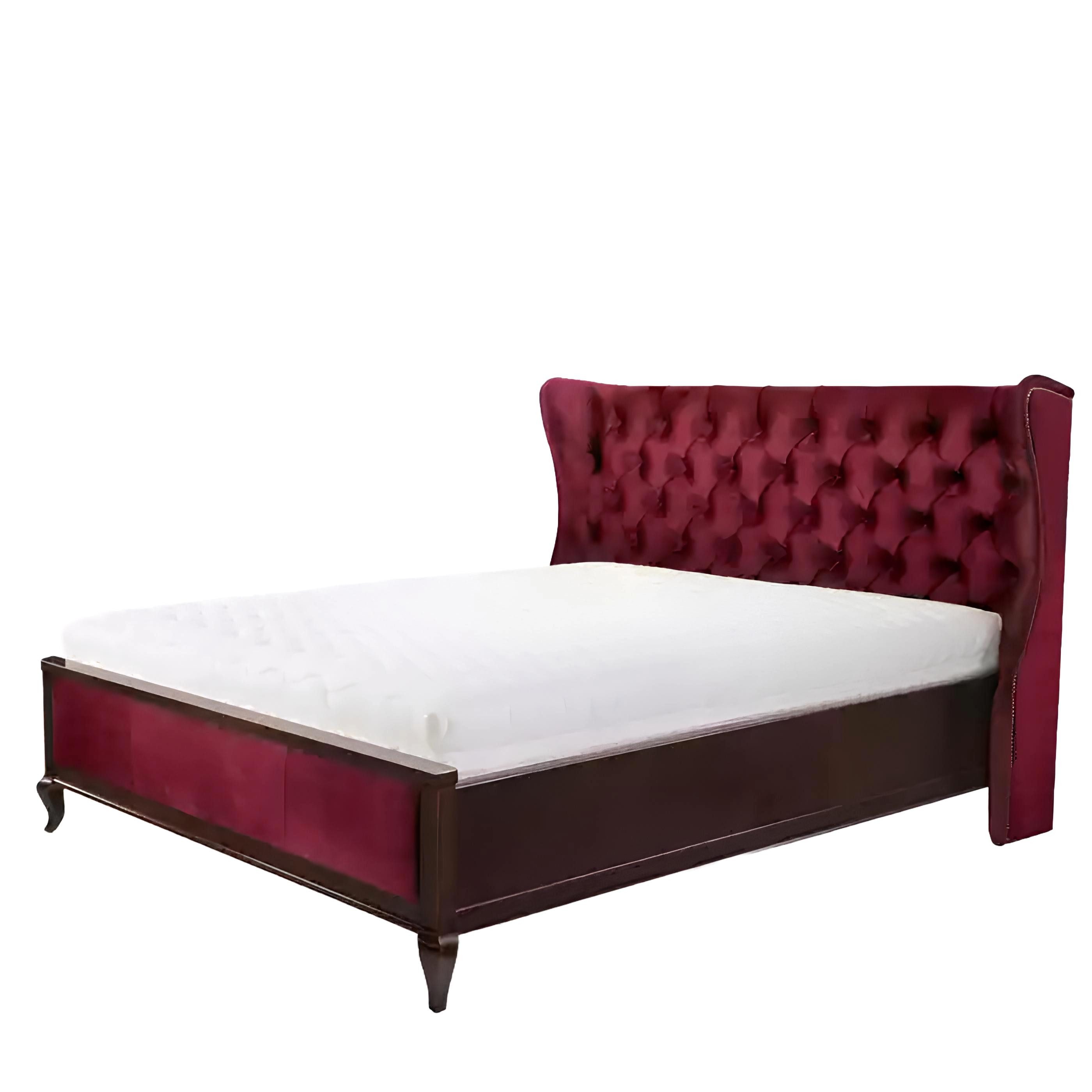 Bett Luxuriöses Doppelbett in klassischem Chesterfield-Stil aus Holz in