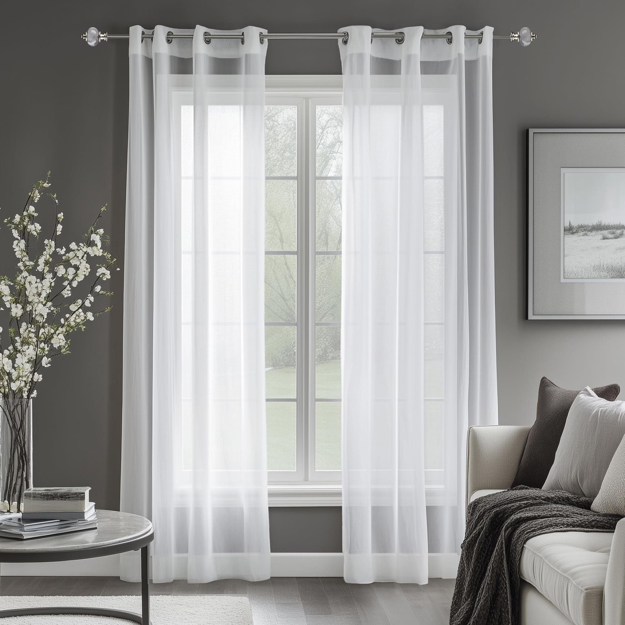 Deconovo Vorhang Transparent Gardinen Wohnzimmer Voile günstig online kaufen