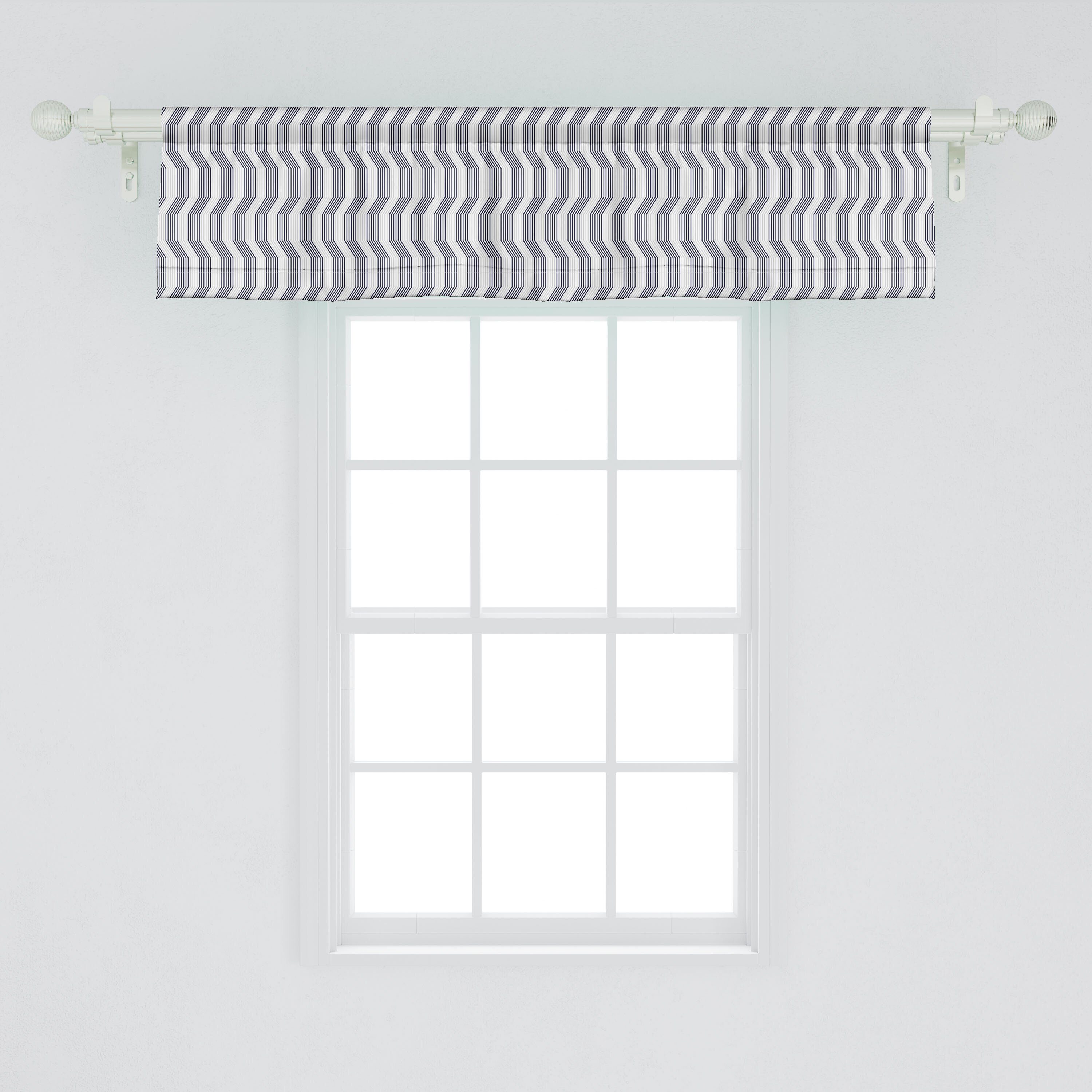 Moderne Streifen Küche mit Schlafzimmer Scheibengardine Vorhang Microfaser, Dekor vertikale Volant Stangentasche, für Abakuhaus, Geometrisch