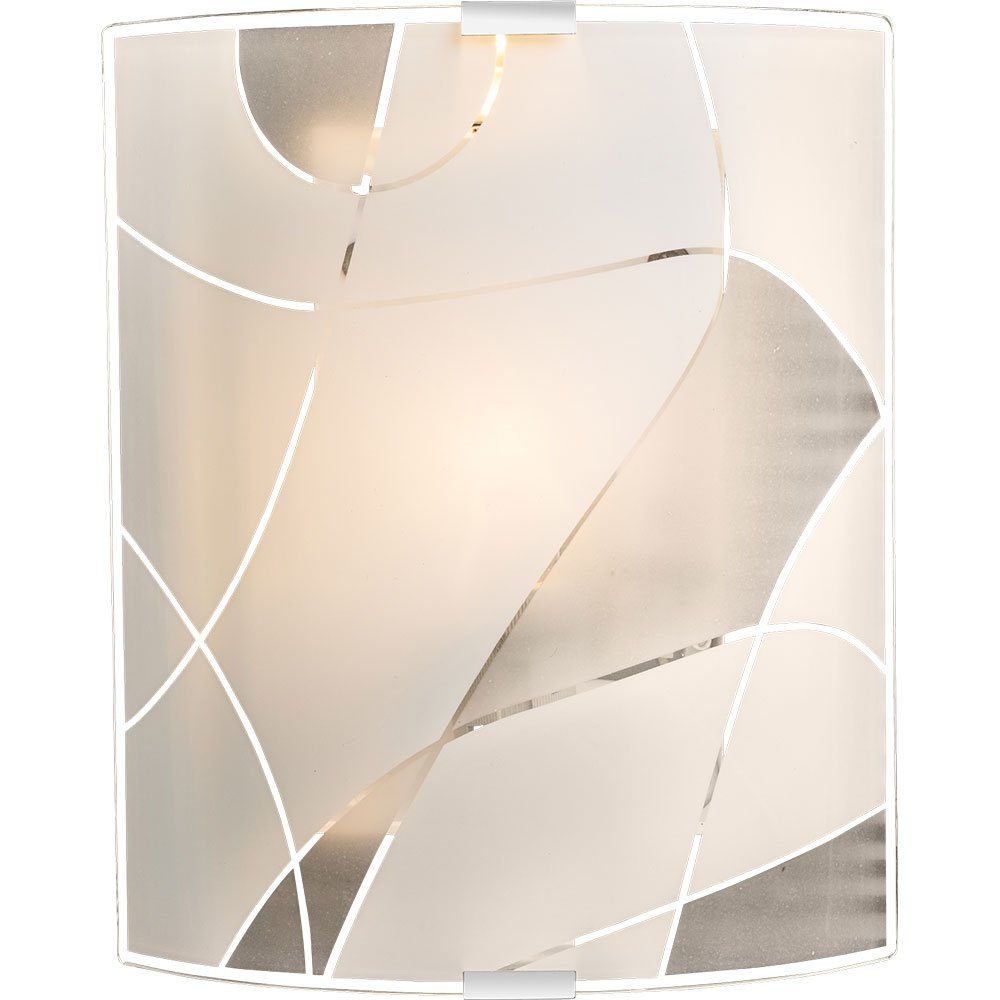 Glas Metall Lampe Leuchtmittel Chrom Leuchte Dekorlinien etc-shop Wand Beleuchtung inklusive, nicht Wandleuchte, Wohn