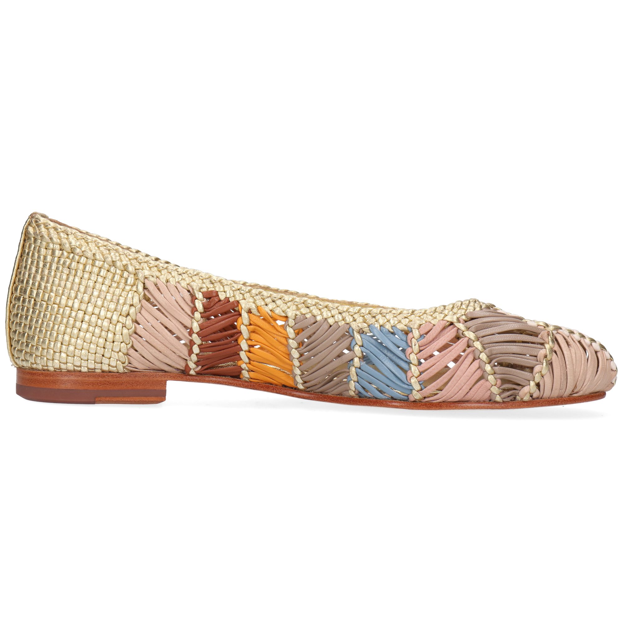 Melvin & Hamilton Imani 2 Leder-Geflochtene Schuhe für Damen Ballerina Flache Absätze, Echtes Leder, Von Hand geflochten
