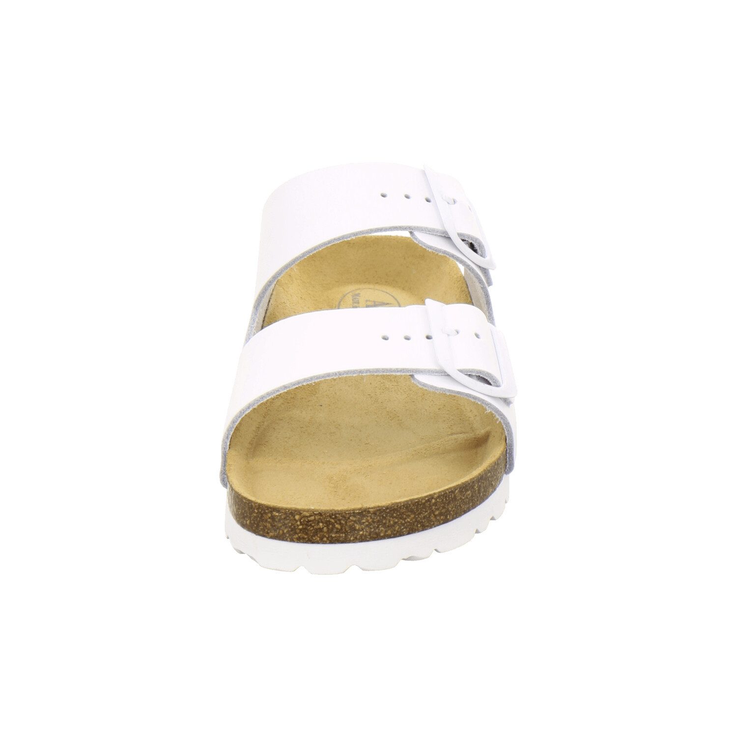 AFS-Schuhe 210010 Zweischnaller Pantolette für Damen mit Fußbett, bequeme Sandalen aus Leder