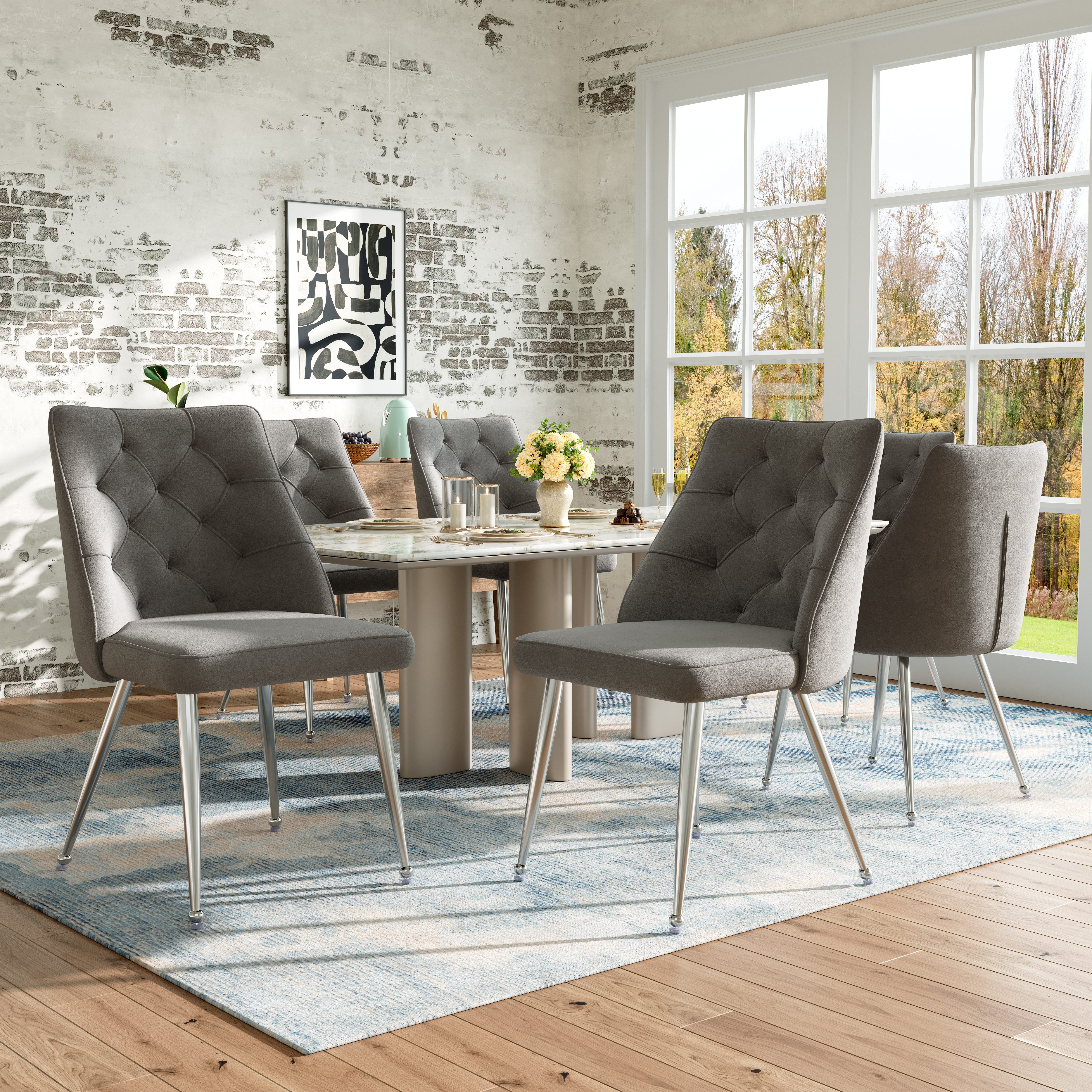MODFU Esszimmerstuhl Loungesessel,Kosmetikstuhl (Luxus Samt-Esszimmerstühle günstig online kaufen