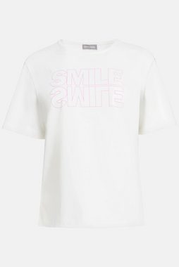 Gina Laura Rundhalsshirt T-Shirt SMILE Rundhals Halbarm