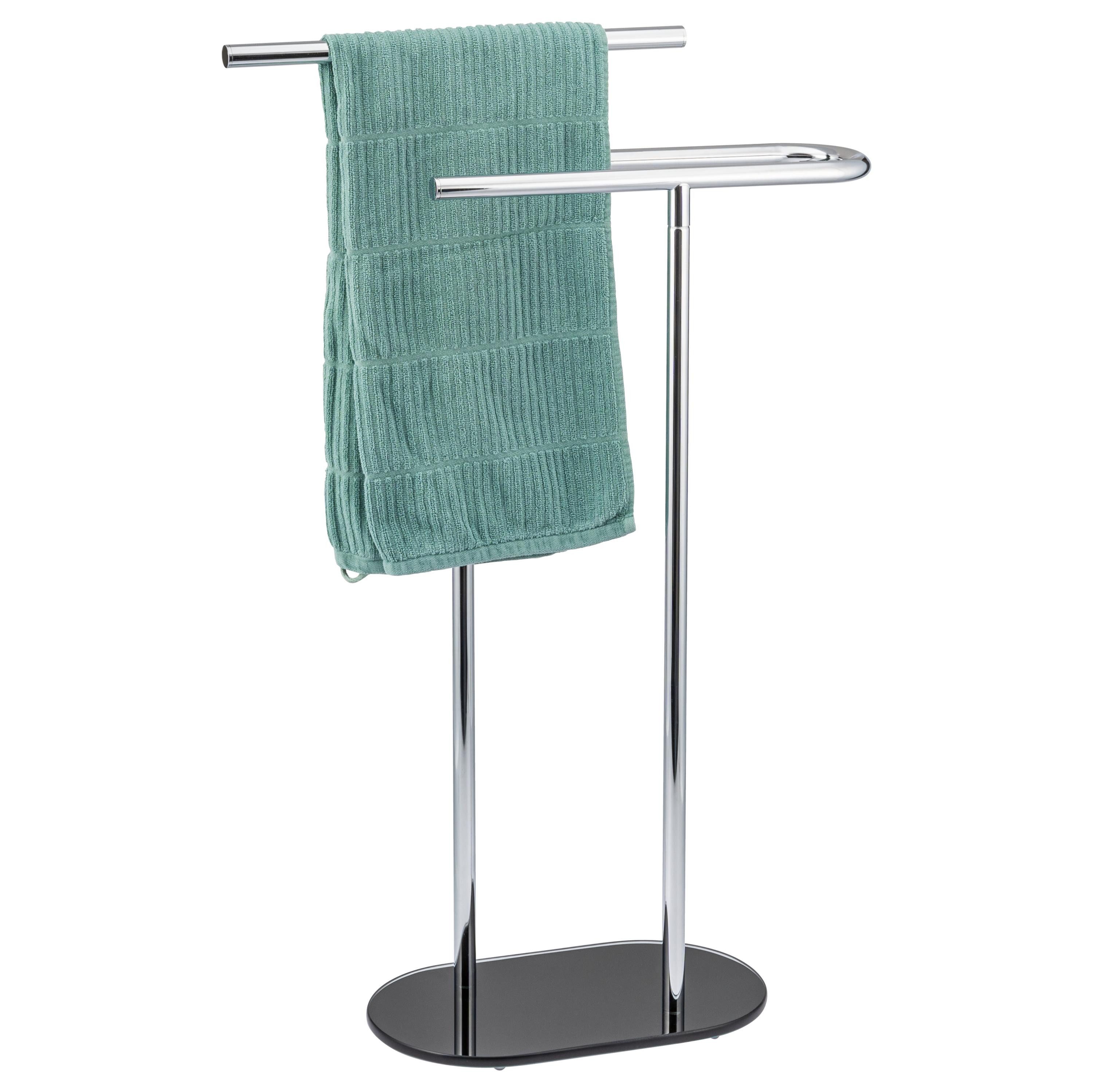 bremermann Handtuchhalter Stand-Handtuchhalter freistehend, 2 Stangen, Handtuchständer, schwarz