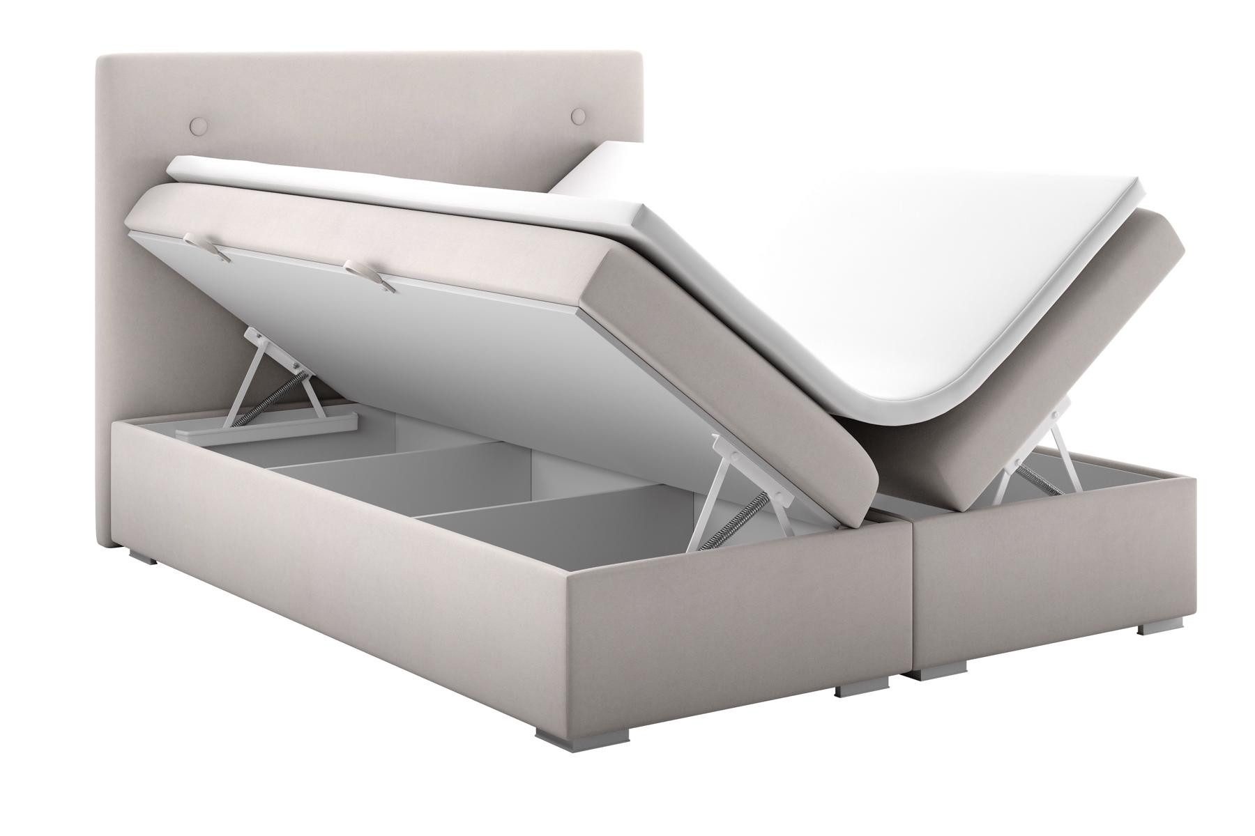 Xlmoebel Boxspringbett Luxuriöses Boxspringbett mit Matratze und integriertem Bettkasten (1-St., Boxspringbett 4069424841879), Hergestellt in Europa