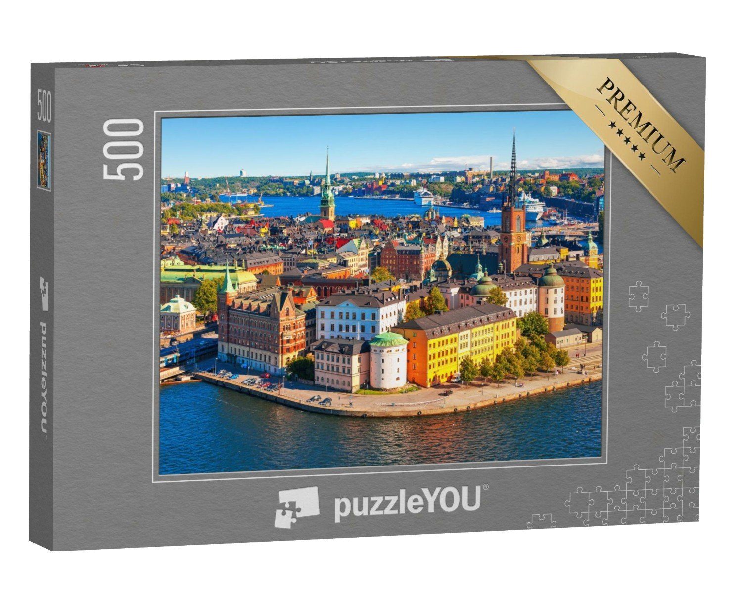 puzzleYOU Puzzle Altstadt Gamla Stan, Stockholm, Norwegen, 500 Puzzleteile, puzzleYOU-Kollektionen Schweden, 500 Teile, 2000 Teile, 1000 Teile