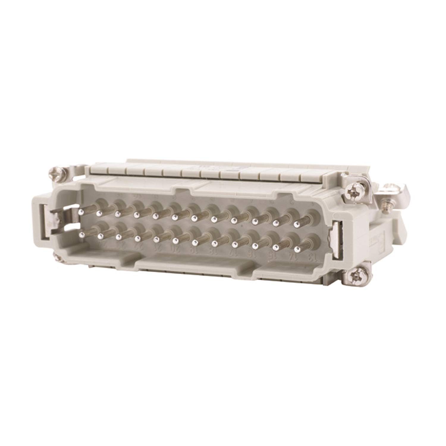 Harting DIN-Stecker Titel:Han 24E Anschlussverteiler Stifteinsatz (M) ""rechts"" Schrauban, "Querschnitt 0,2mm² - 2,5mm²", "Querschnitt AWG24 - AWG14"