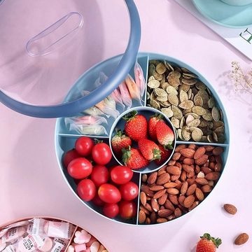 FIDDY Aufbewahrungsdose Rotierende Süßigkeitenbox, Obst- und Gemüsetablett, dekorative Snackschale aus Kunststoff, drehbar