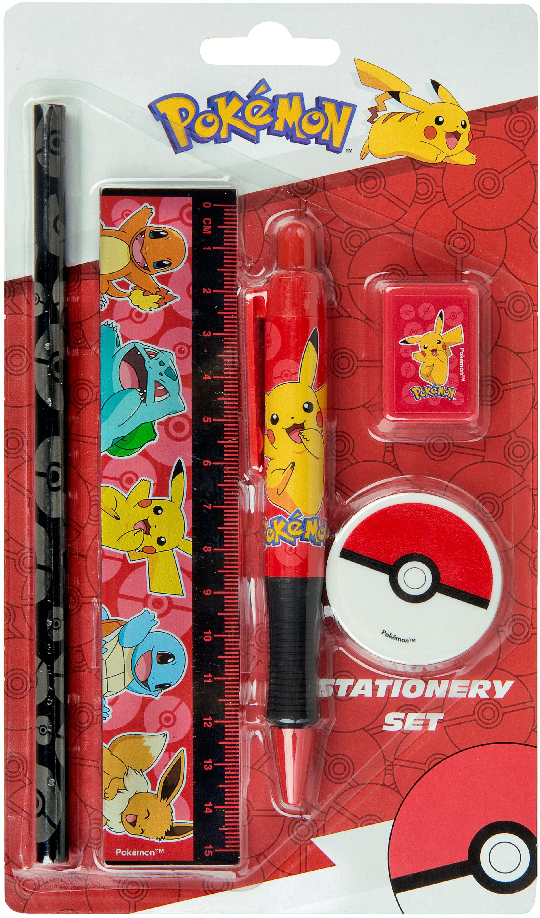UNDERCOVER Bleistift Pokémon, (Set, 10-tlg), Schreibset, Spitzer und 4 3D-Radiergummi