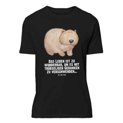Mr. & Mrs. Panda T-Shirt Wombat - Schwarz - Geschenk, Damen, Frauen, Gute Laune, Junggesellena (1-tlg)