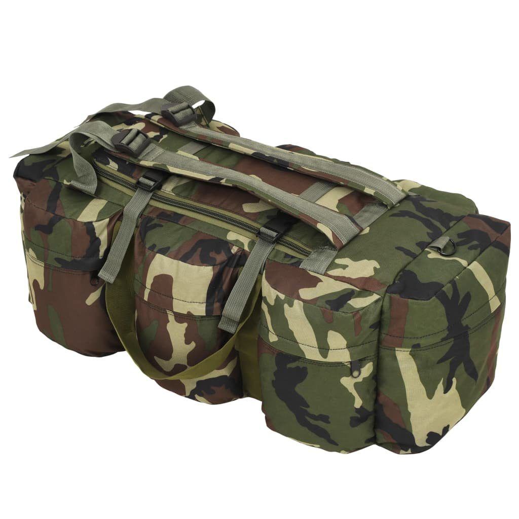 vidaXL 3-in-1 Camouflage Seesack 90 Packsack Armee-Stil L