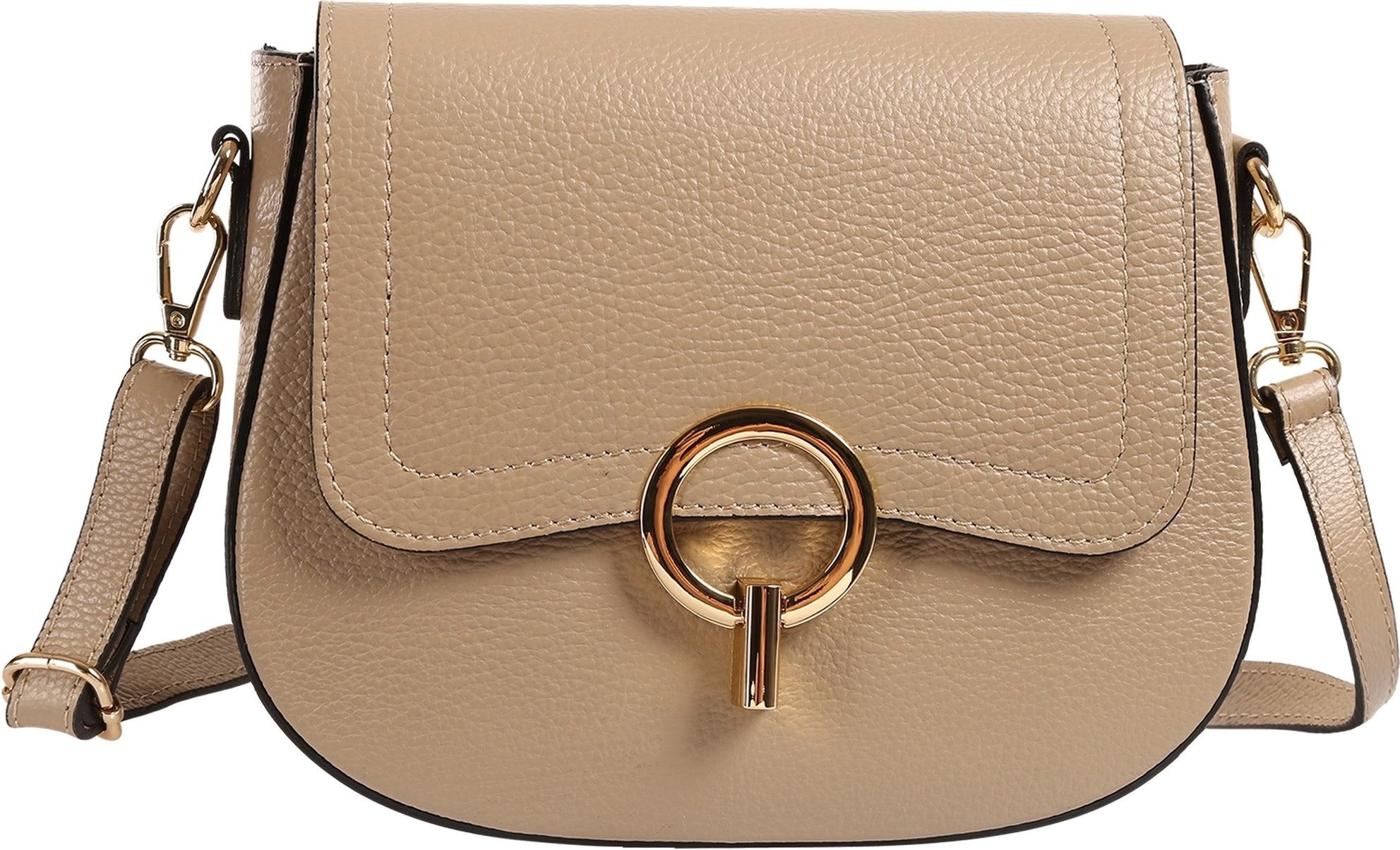 Toscanto Umhängetasche Toscanto Damen Umhängetasche Leder (Umhängetasche), Damen Leder Umhängetasche, taupe, beige ca. 23cm