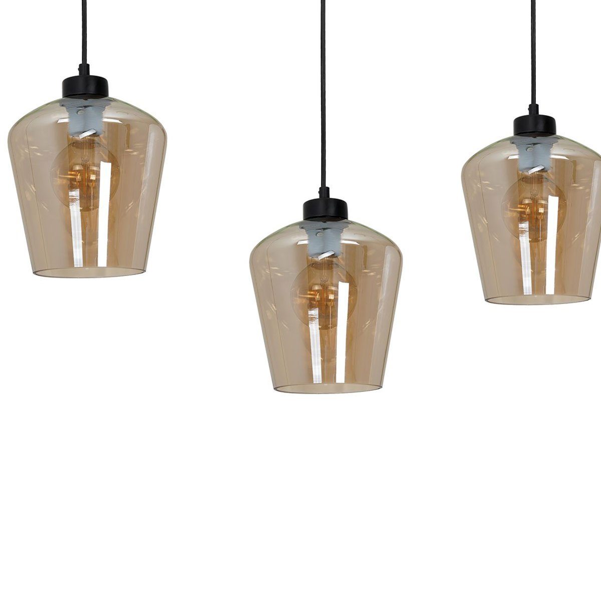 Kiom Pendelleuchte Hängeleuchte Cabot amber inklusive, 3 cm, 60 Lampenschirme Stylische abhängig Leuchtmittel Bernsteinglas, Leuchtmittel E27 aus nicht x