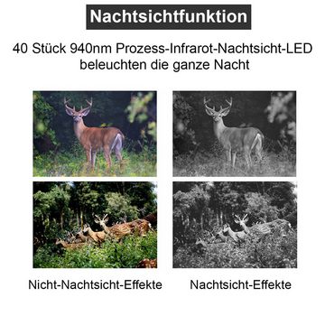 DOPWii 1080P Full HD Wildtierkamera mit Bewegungssensor Wildkamera (Nachtsicht-Wildtierkamera, IP66 wasserdicht für Wildtierüberwachung)