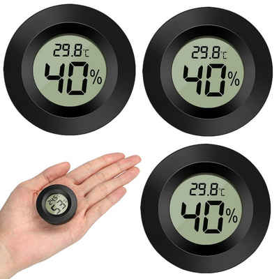 Olotos Hygrometer Digitales Thermo-Hygrometer Thermometer Temperatur Messgerät 3er-Set, Mini LCD für Kontrolle Innenraum Luftfeuchtigkeit Kühlschrank
