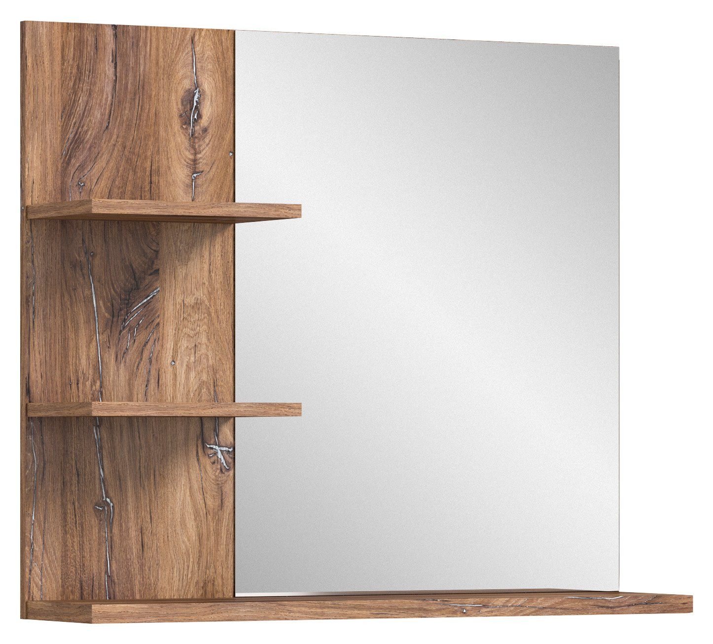Newroom Spiegel Eiche 70 cm, Spiegel Spiegel Wandspiegel Schminkspiegel Industrial Modern Bad Ba...