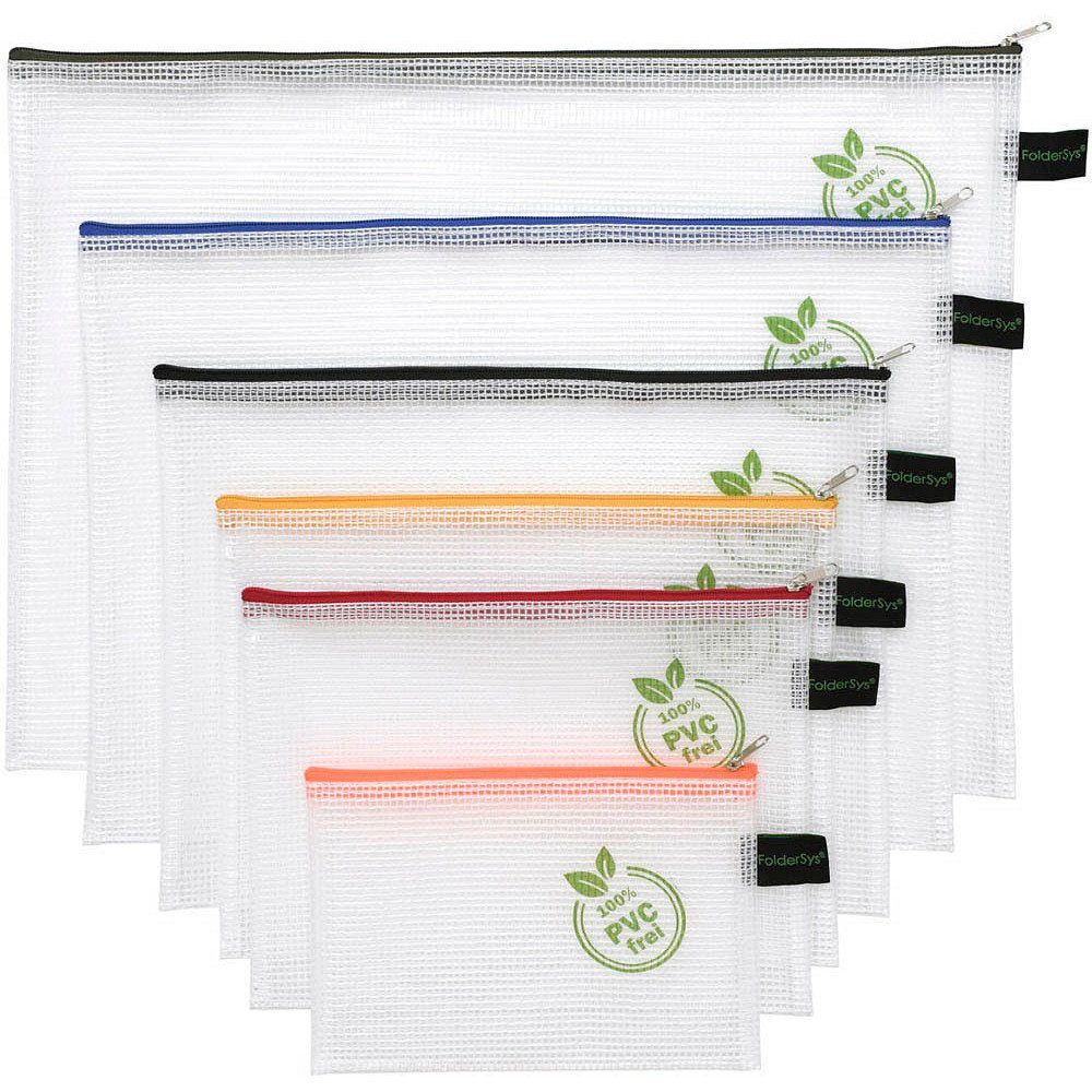 FOLDERSYS Aufbewahrungstasche FolderSys® 40600-94 Reißverschlussbeutel - 6er Set