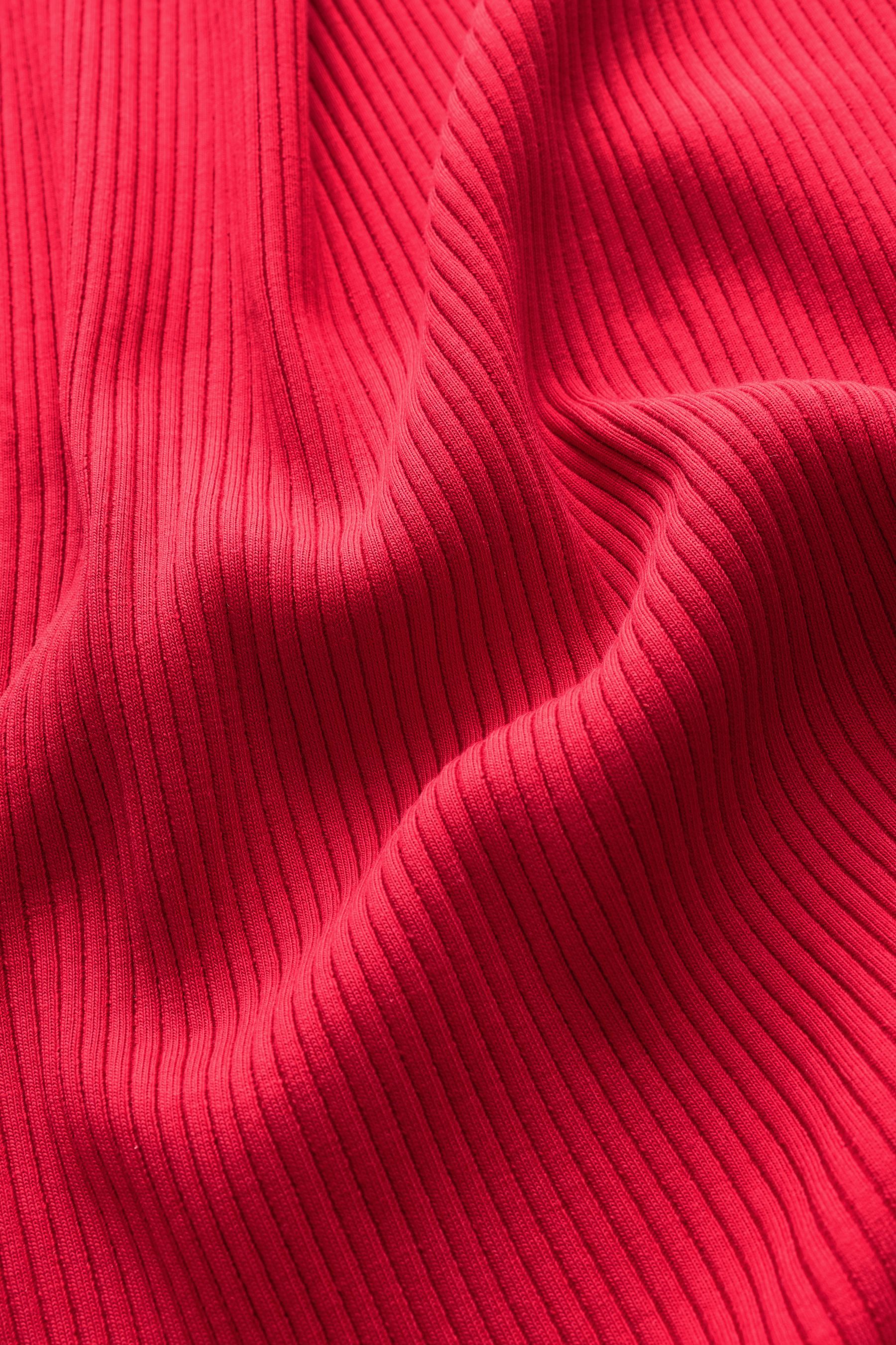 Next Maxikleid Geripptes, ärmelloses Maxikleid mit Ringerrücken (1-tlg)