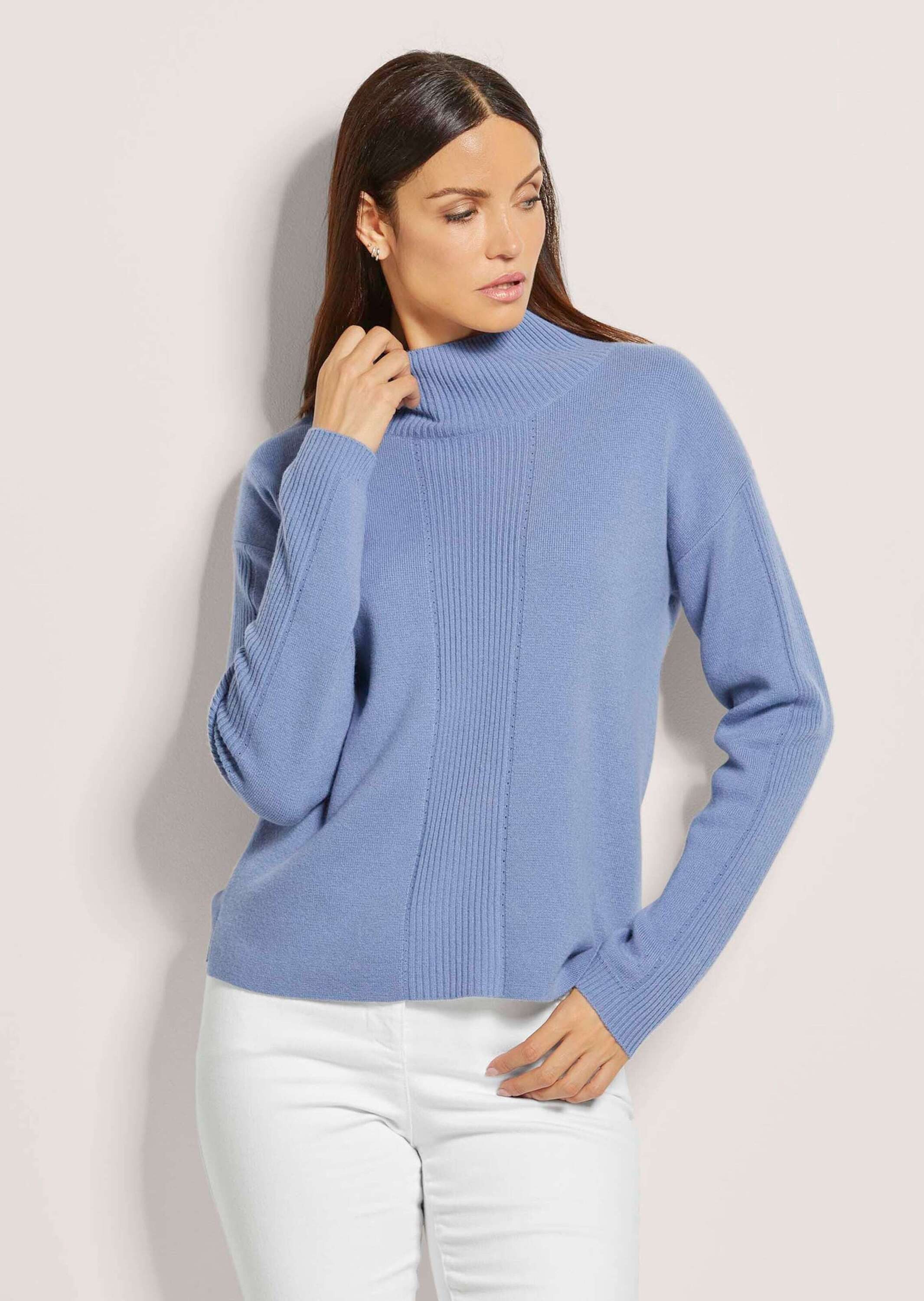 MADELEINE Strickpullover Kaschmir-Pullover mit Pointelle-Muster Pullover mi günstig online kaufen