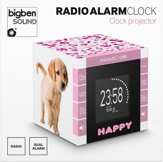 BigBen Radiowecker »Bigben Radiowecker RR70 Dogs II mit Projektor dimmbares Display FM Radio AU340006«
