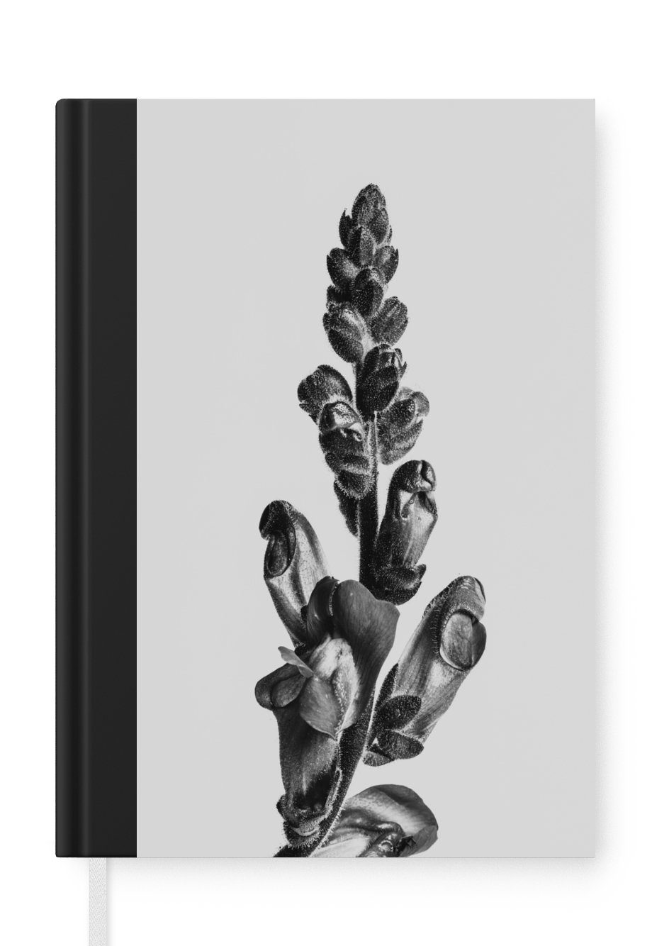 MuchoWow Notizbuch Pflanze - Schwarz - Weiß - Abstrakt, Journal, Merkzettel, Tagebuch, Notizheft, A5, 98 Seiten, Haushaltsbuch