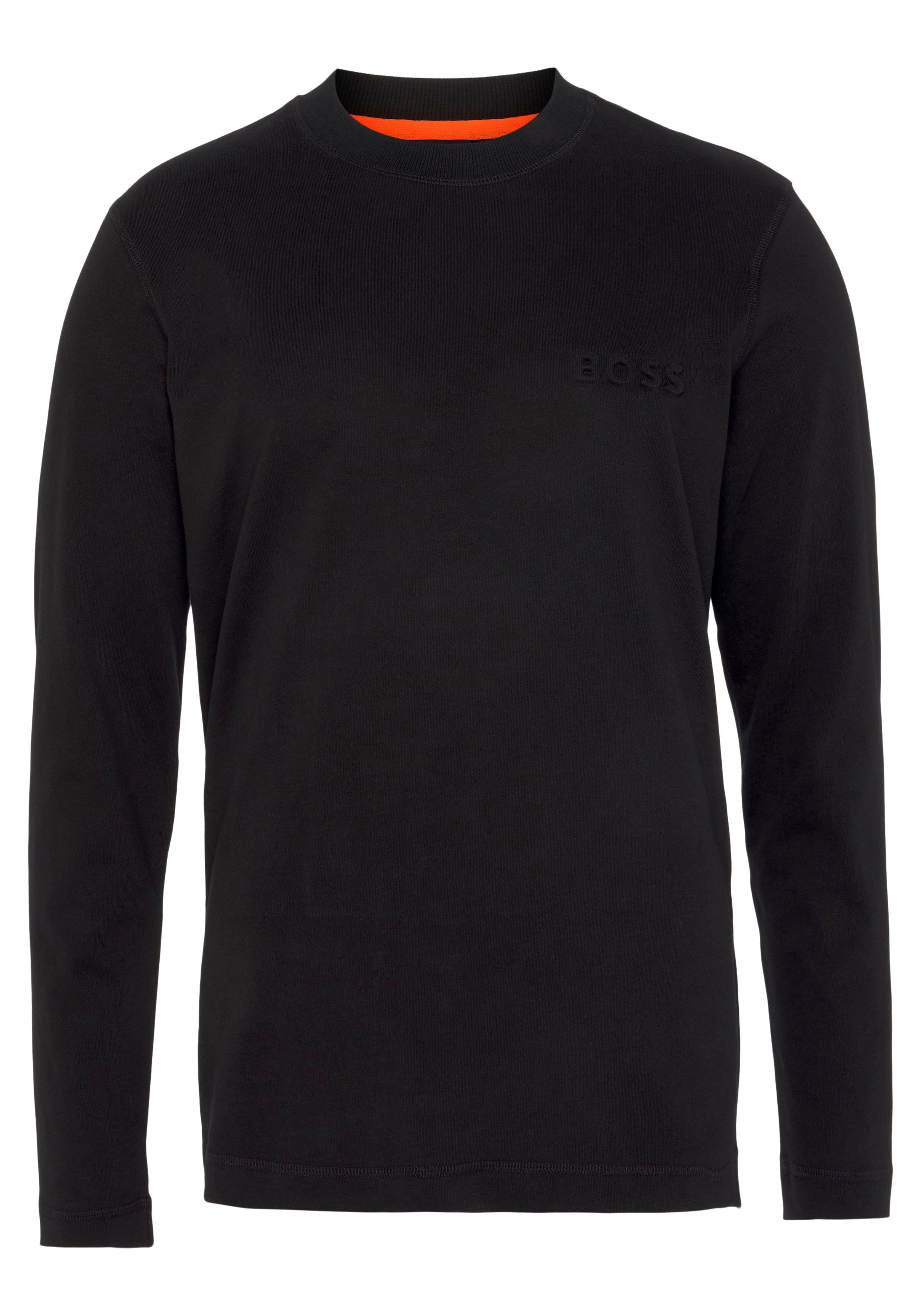 BOSS ORANGE Rundhalsausschnitt T-Shirt Black mit Teebasiclong