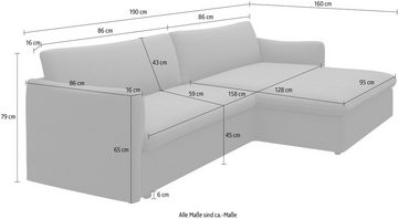 andas Ecksofa Imatra, in attraktiver Form, unterschiedliche Sofakombinationen verfügbar