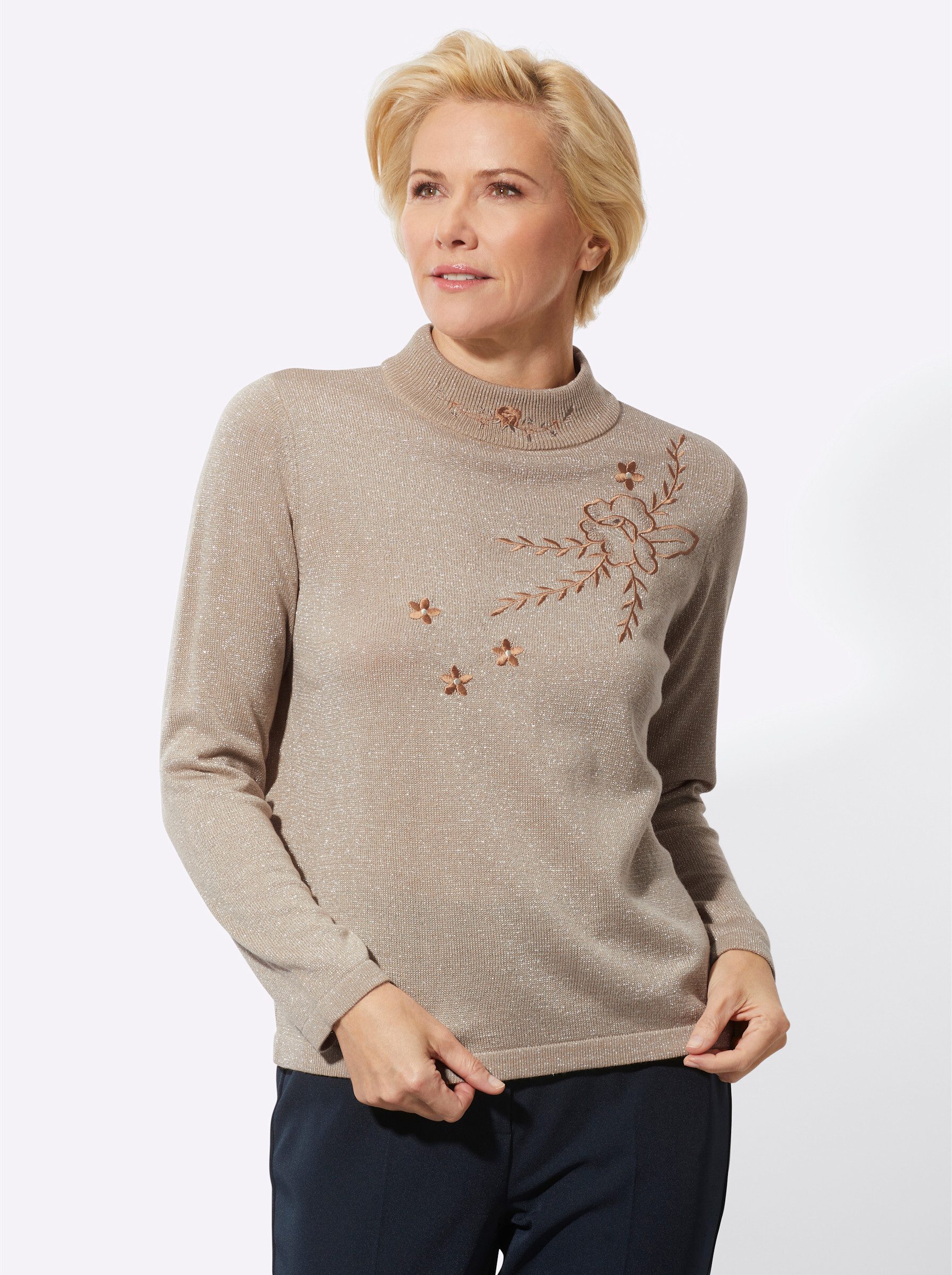 Witt Strickpullover Stehkragen-Pullover Langarm Jersey