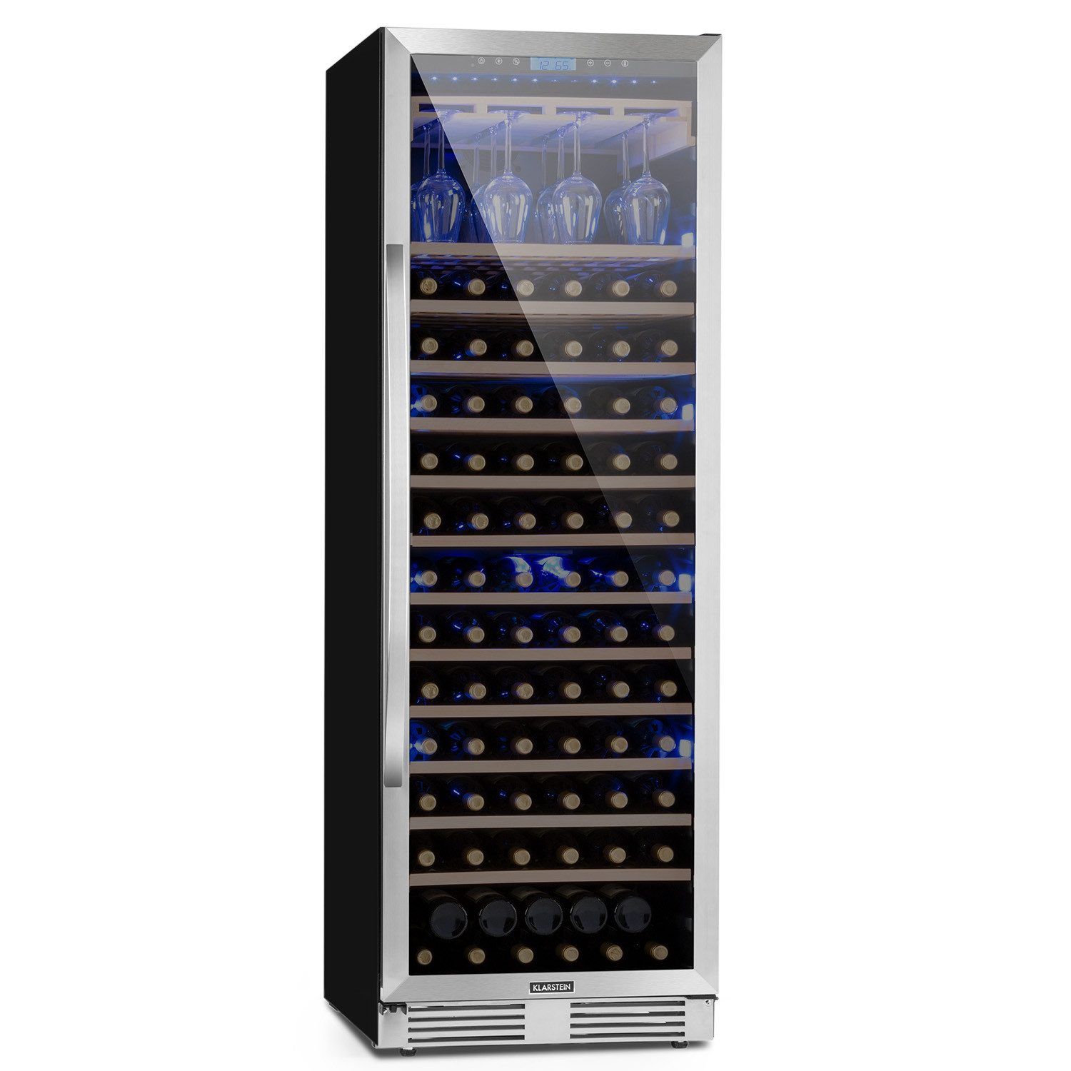 Klarstein Weinkühlschrank Vinovilla Grande 165 Built-in Uno, für 165 Standardflaschen á 0,75l,Wein Flaschenkühlschrank Weintemperierschrank Weinschrank Kühlschrank