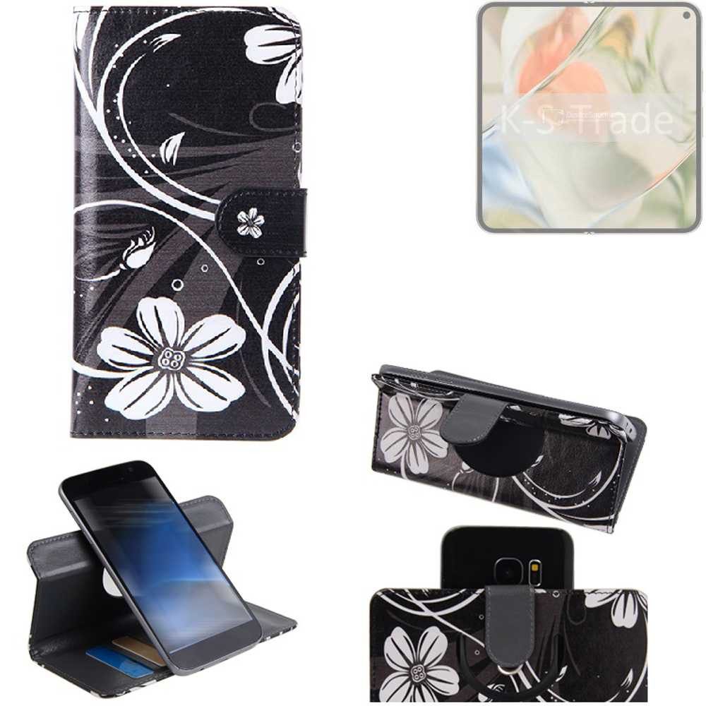 K-S-Trade Handyhülle für Google Pixel 9 Pro Fold, Schutzhülle Handyhülle Hülle 360° Wallet Case “Flowers“