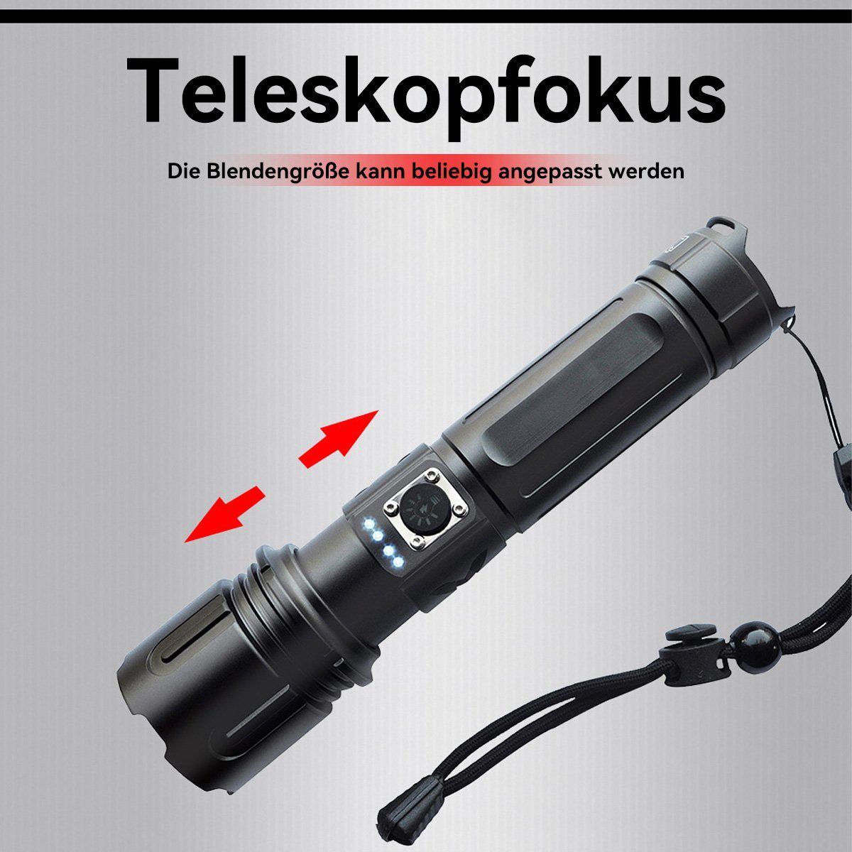 Flashlight,5 USB Aufladbar DOPWii Taschenlampe Taktische Lichtmodi,Wasserdicht