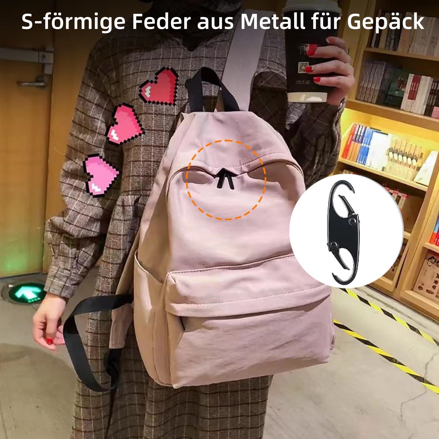 FOUORTUNATE-BEE Reißverschluss 10 abnehmbare Diebstahlschutz-Zipper für Rucksäcke & Taschen, Universelle Zipper-Slider für Gepäck, Handtaschen und Rucksäcke – Bild 4 von 5