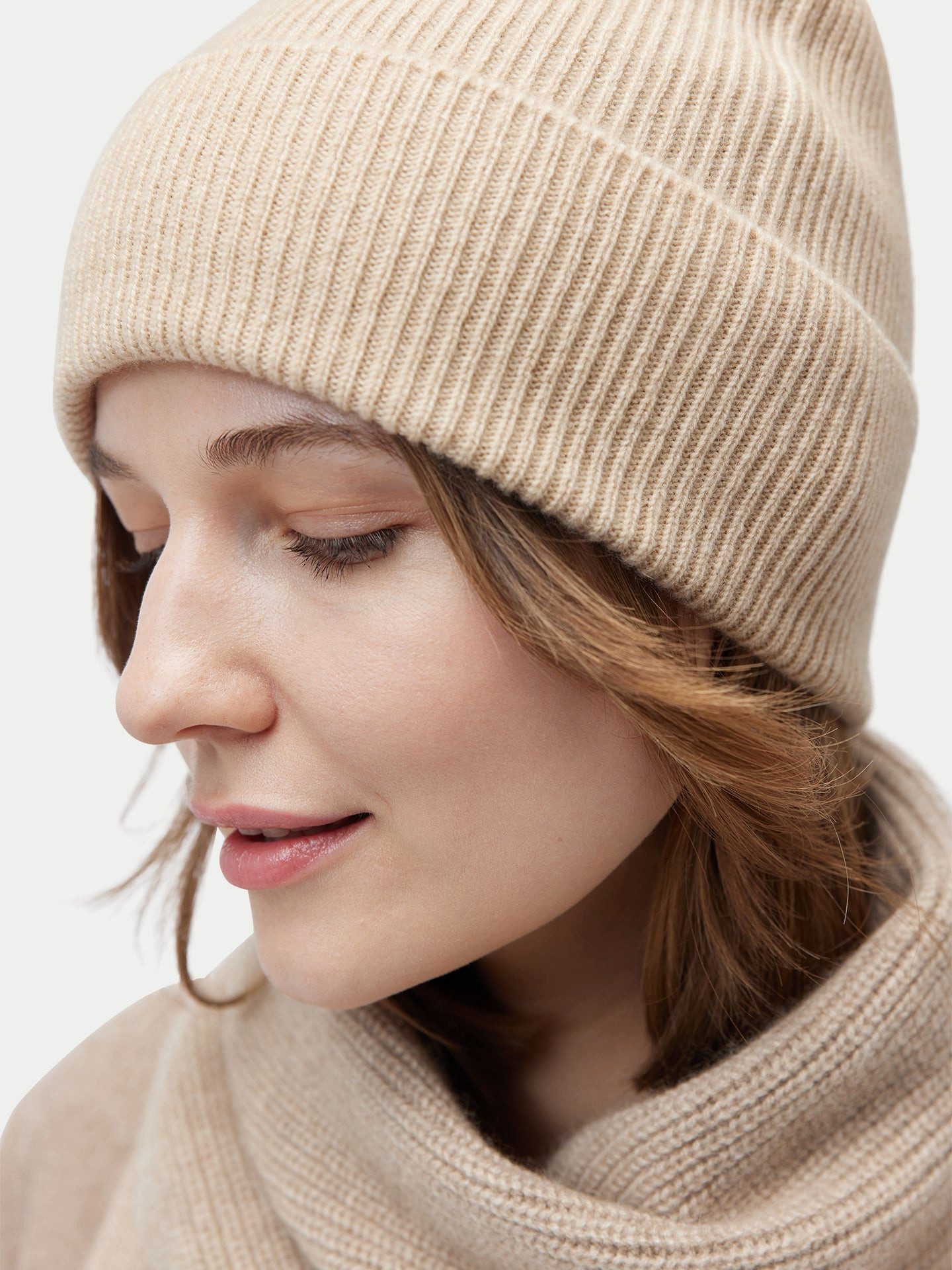 GOBI Cashmere Beanie Rippenstrick Kaschmir Mütze