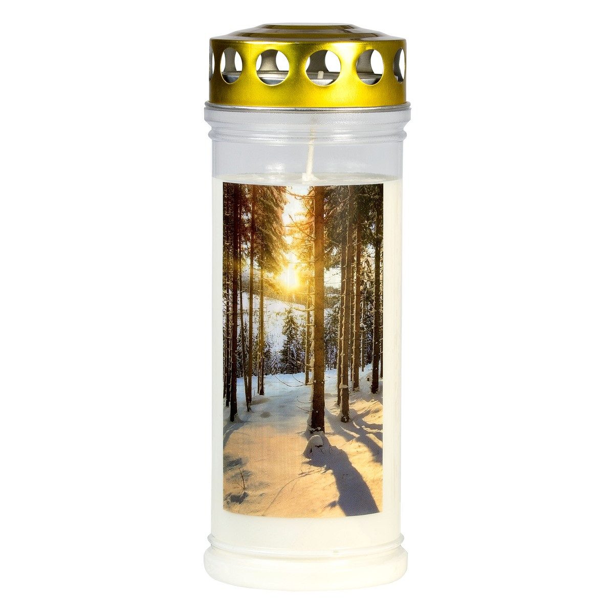 Ebersbacher Kerzenfabrik Grabkerze Gedenkkerze Winterwald 75x210mm