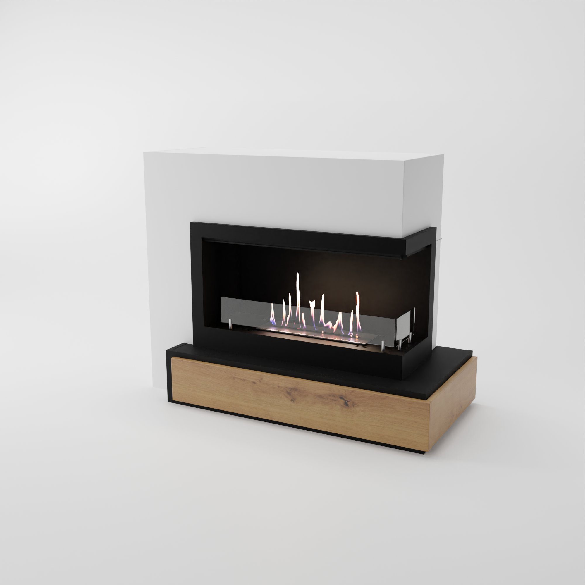 GLOW FIRE Echtfeuer-Dekokamin Narvik Rechts Ethanol Kamin, Bioethanol Kamin mit 3h Brenndauer, Heizleistung bis 2 kw
